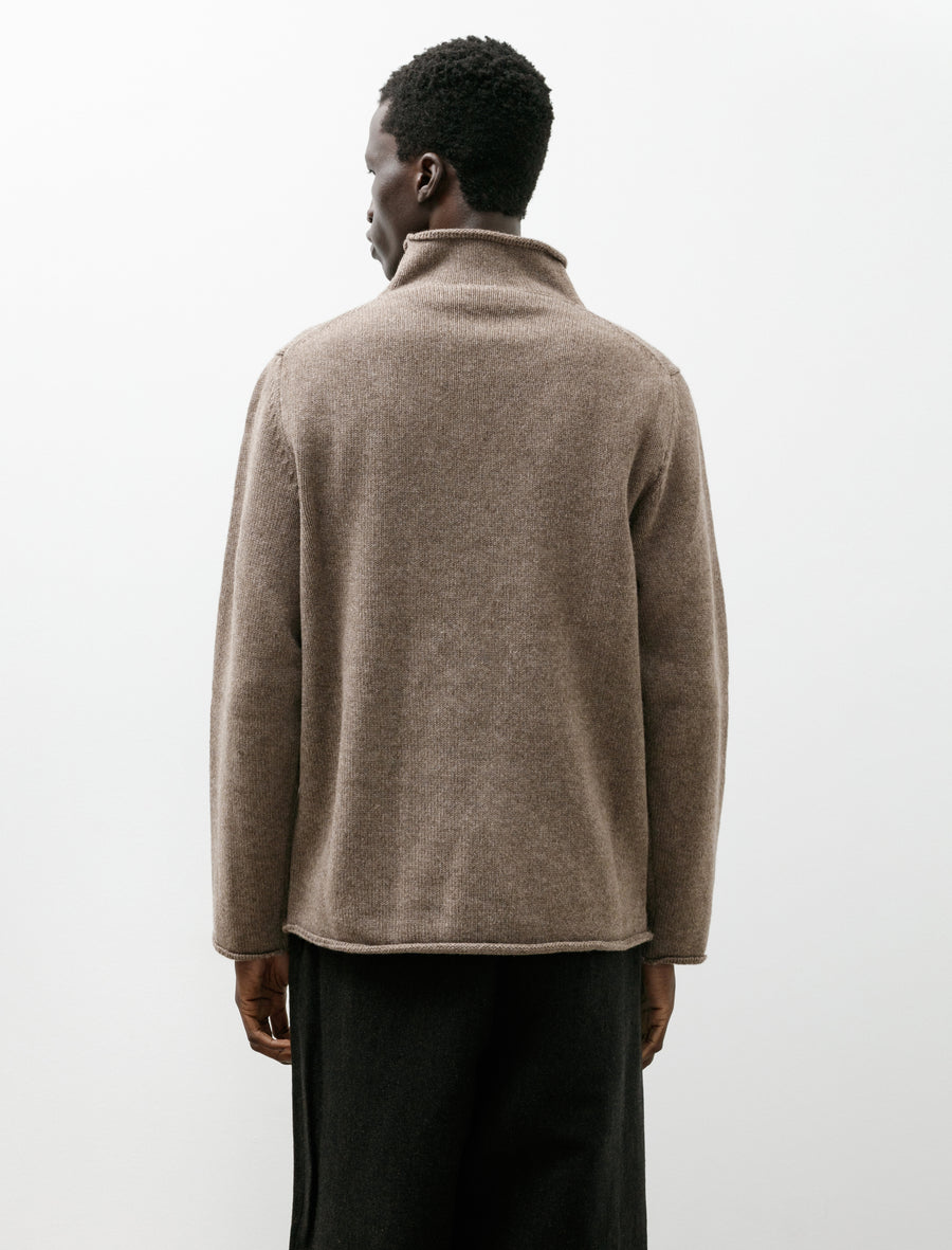 Rollneck Sweater Undyed Yak Wool Light Brown - Image 2