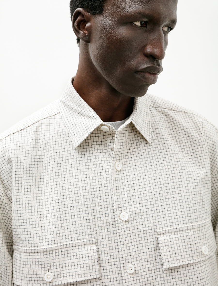 Big Shirt Cotton Gridcloth Natural Black - Image 4
