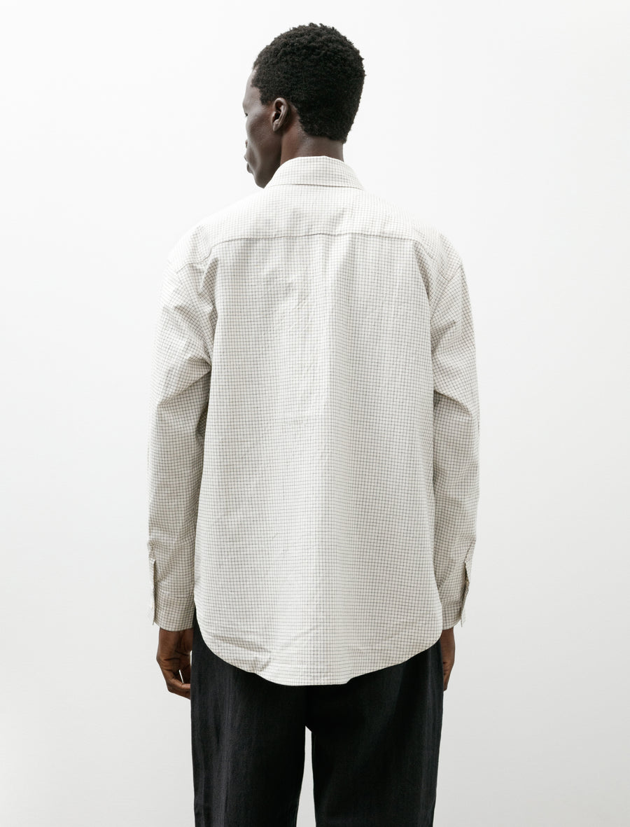 Big Shirt Cotton Gridcloth Natural Black - Image 2