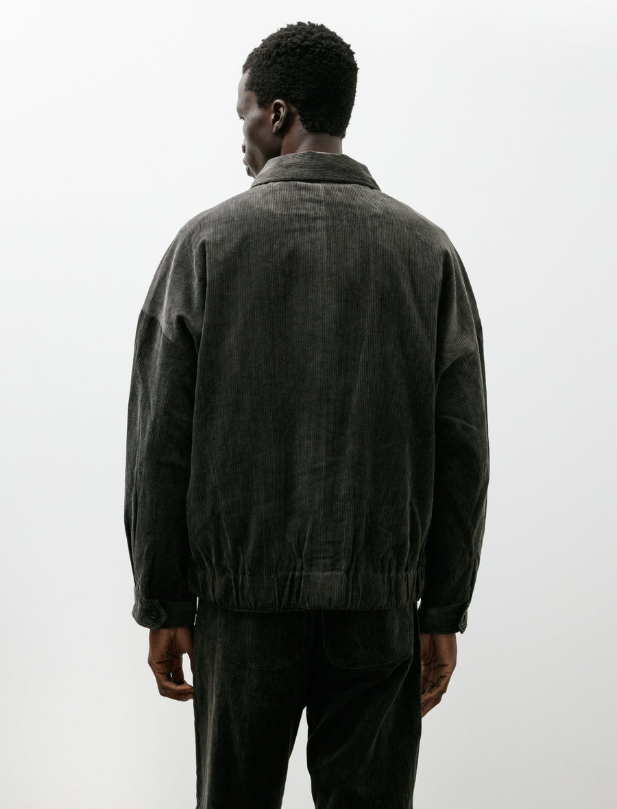 Zip Jacket Two Carbon Dyed Corduroy Charcoal - Image 2