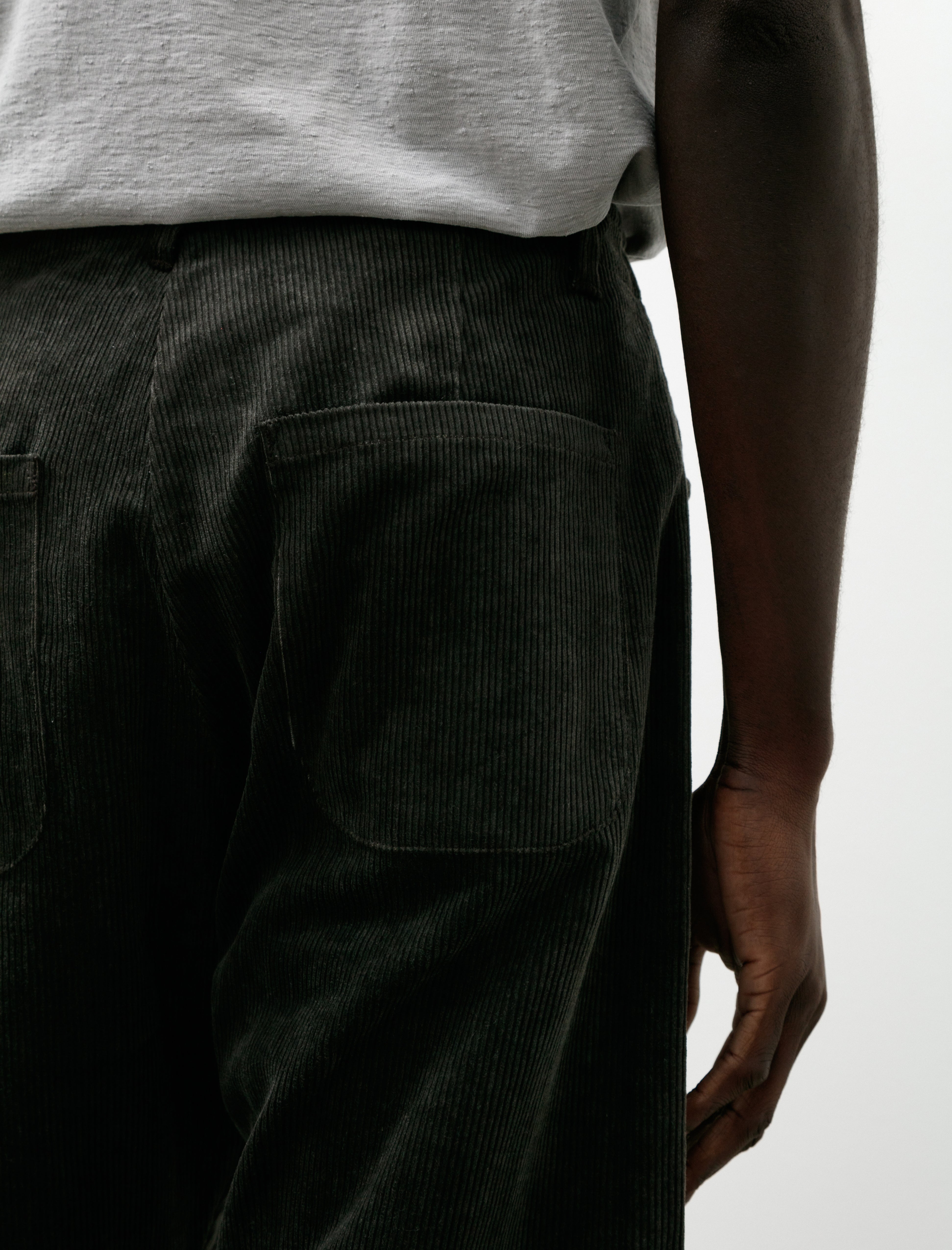 Evan Kinori Four Pocket Pant Carbon Dyed Corduroy Charcoal