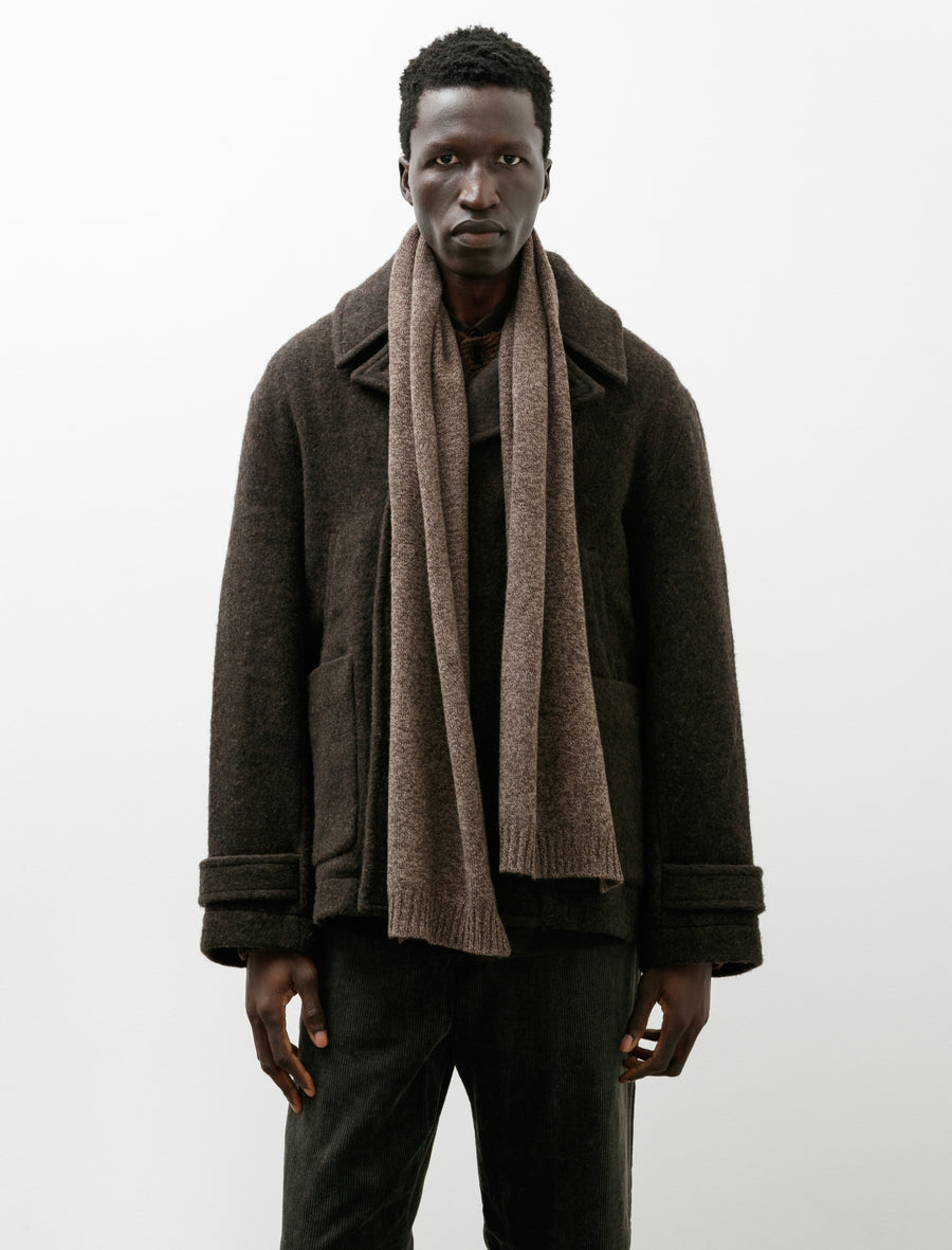 Knit Scarf Wool Melange Brown Beige - Image 2
