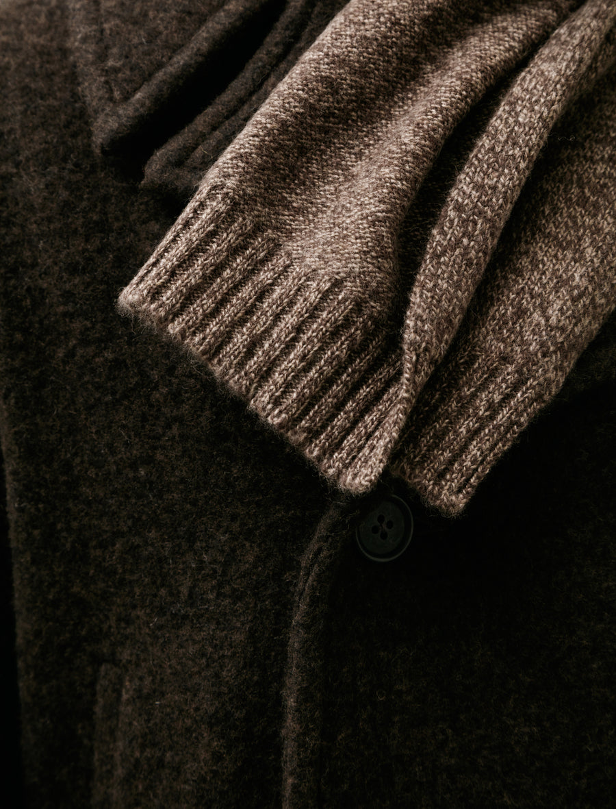 Knit Scarf Wool Melange Brown Beige - Image 3