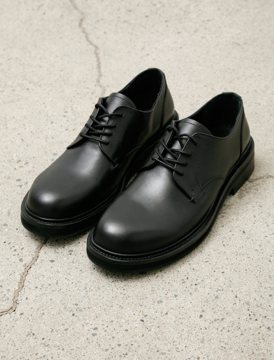 Mid-Heel Derby Calfskin Black - Image 1