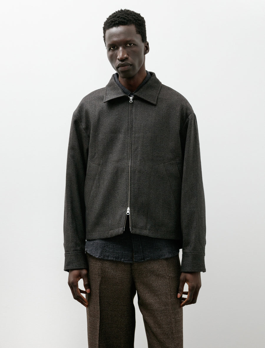 Mail Jacket Brown Melange Stripe - Image 4