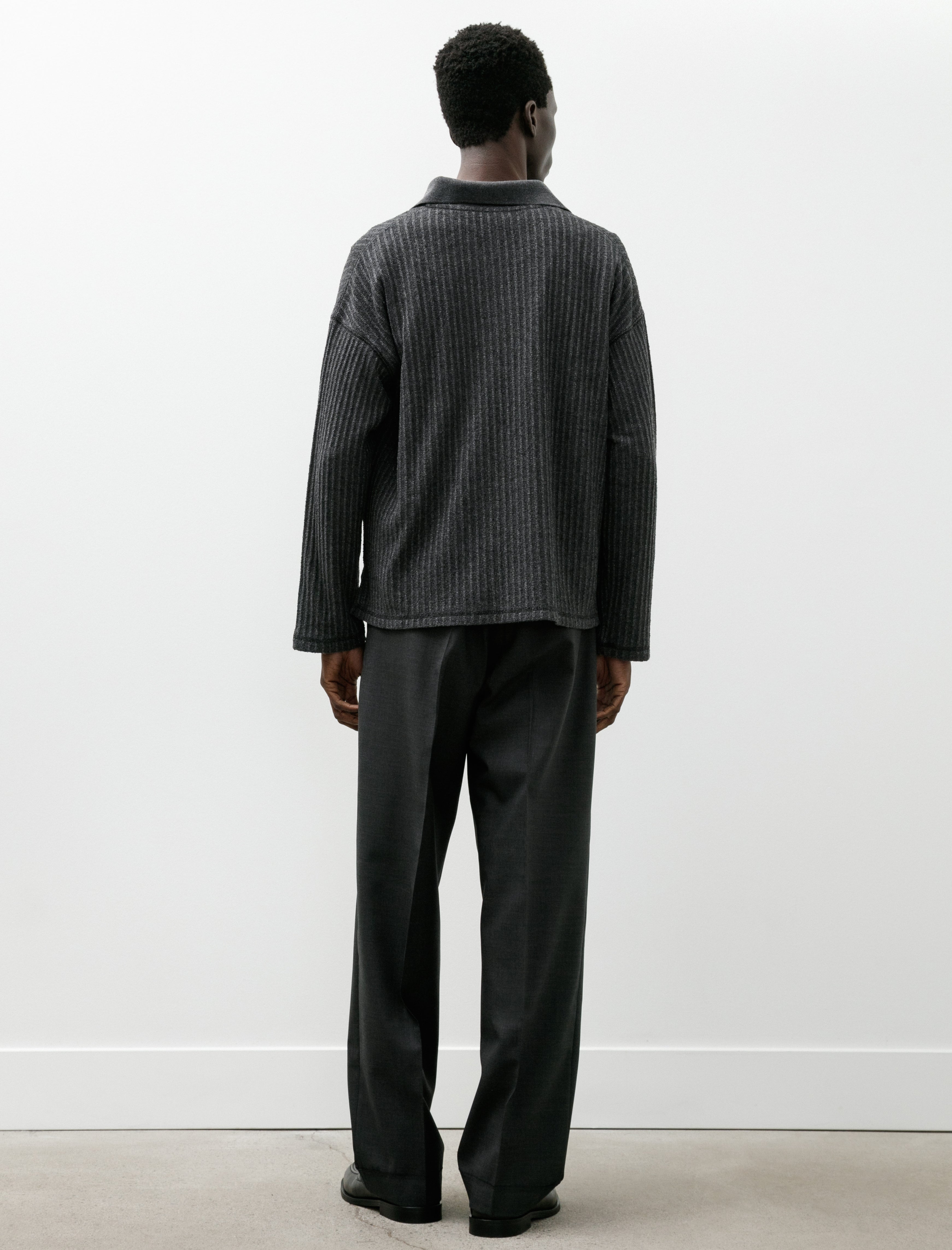 mfpen Patch Trousers Dark Grey Dry Wool