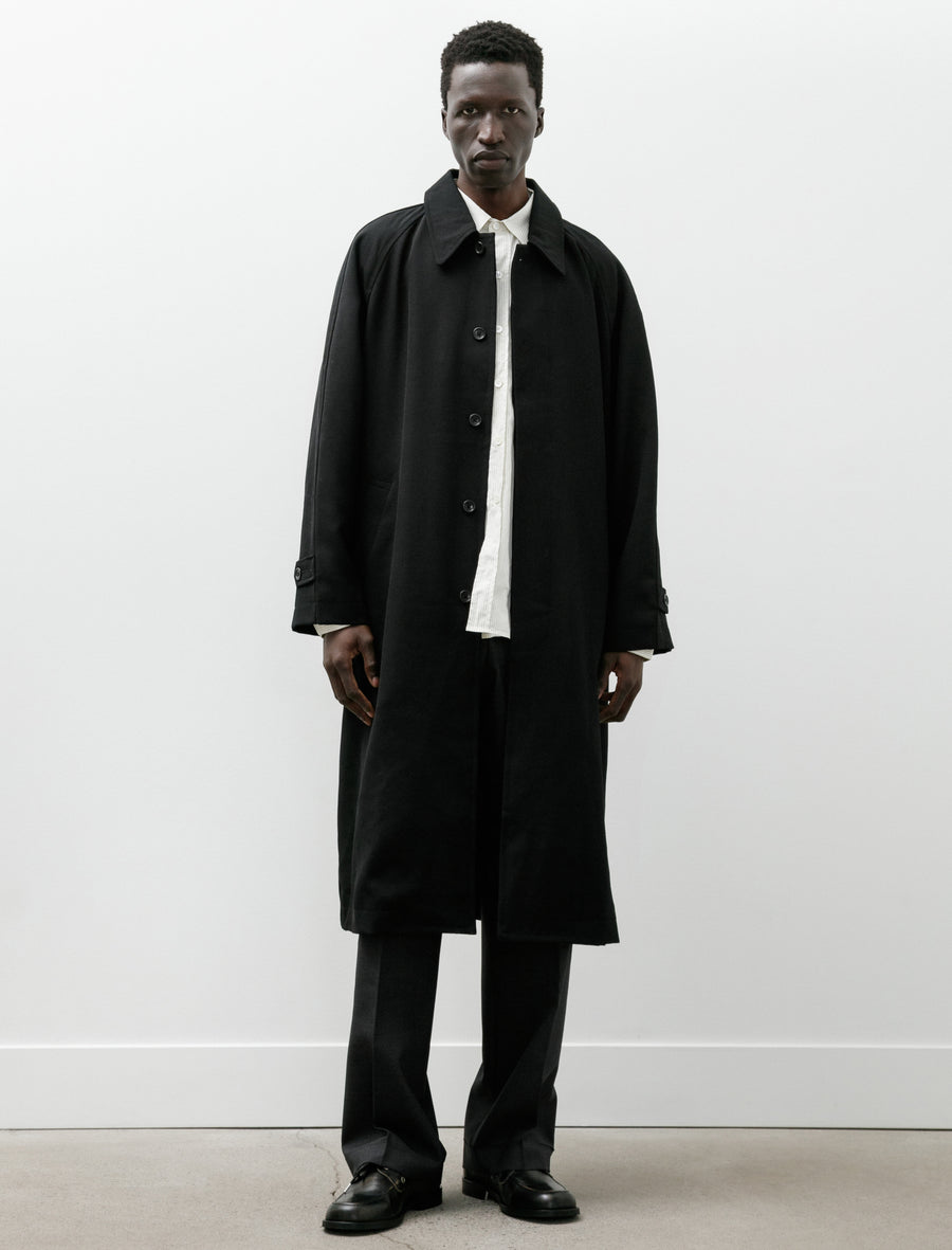Draft Coat Heavyweight Wool Gabardine Black - Image 4