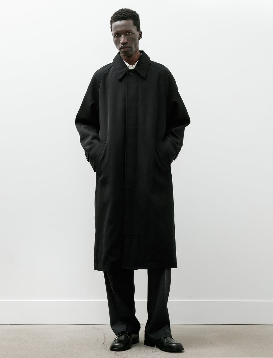Draft Coat Heavyweight Wool Gabardine Black - Image 1