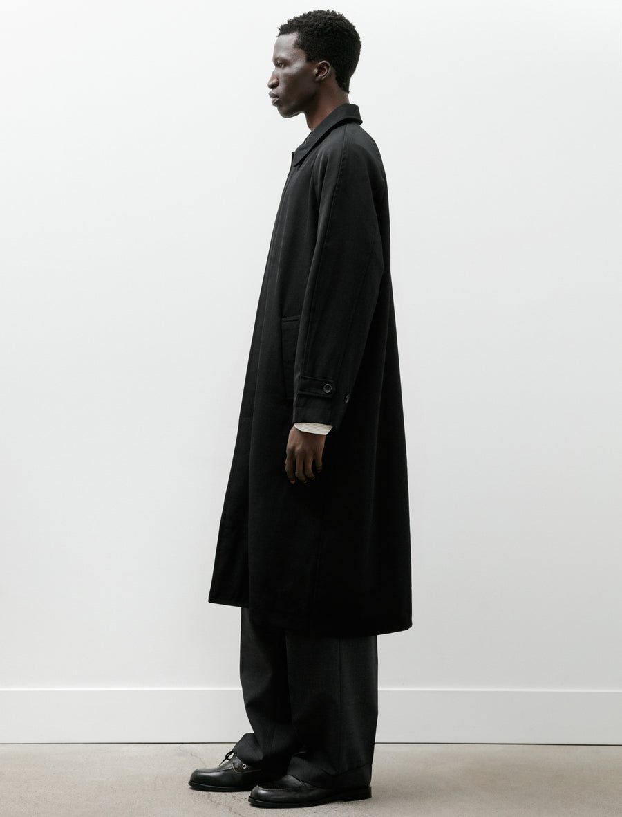 Draft Coat Heavyweight Wool Gabardine Black - Image 3