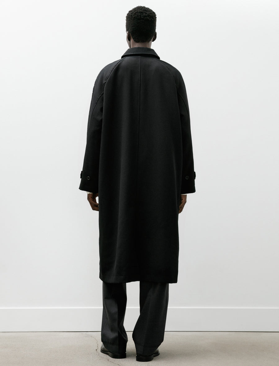 Draft Coat Heavyweight Wool Gabardine Black - Image 2