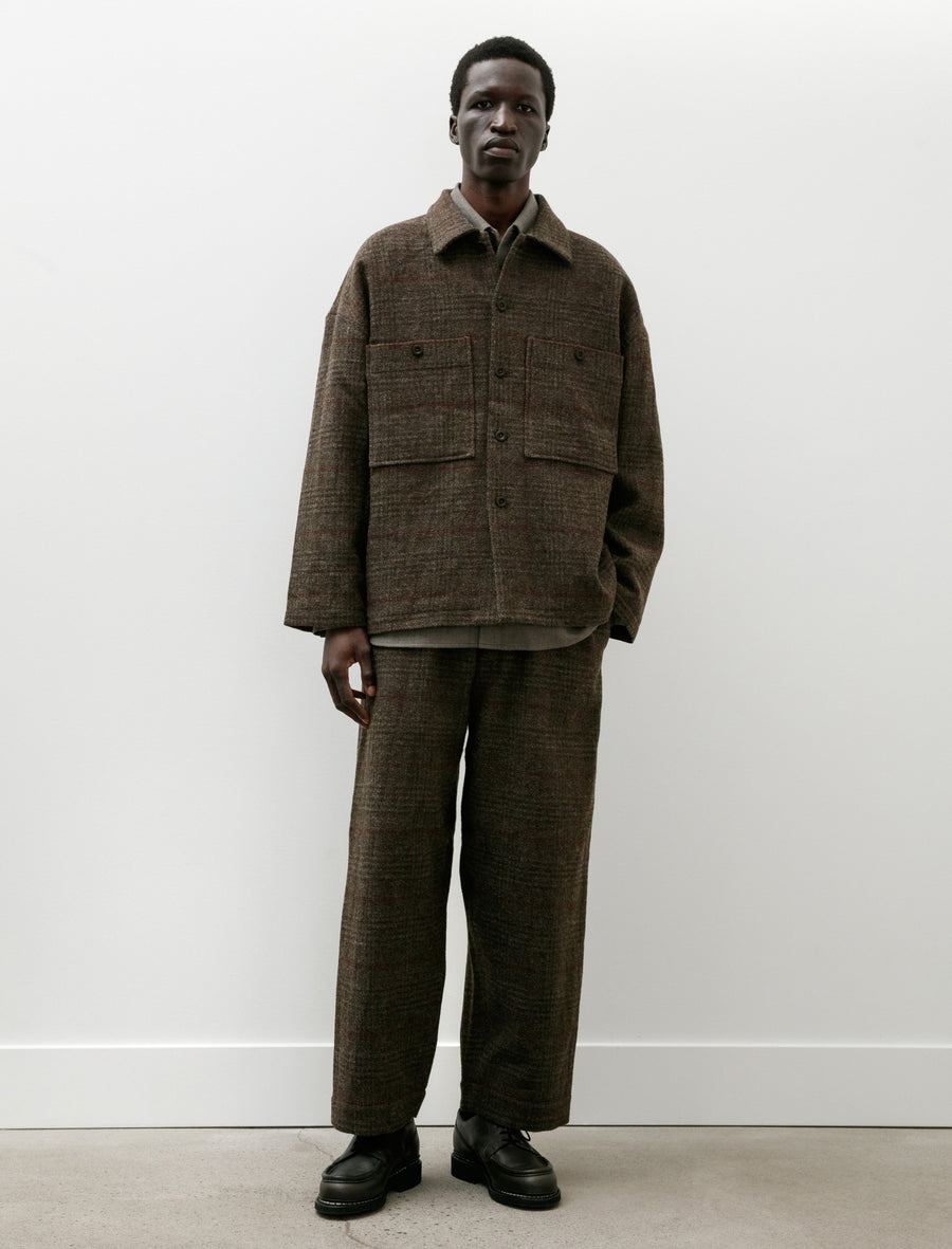 Field Shirt Two Wool Herringbone Check Dark Olive/Charcoal - Image 5