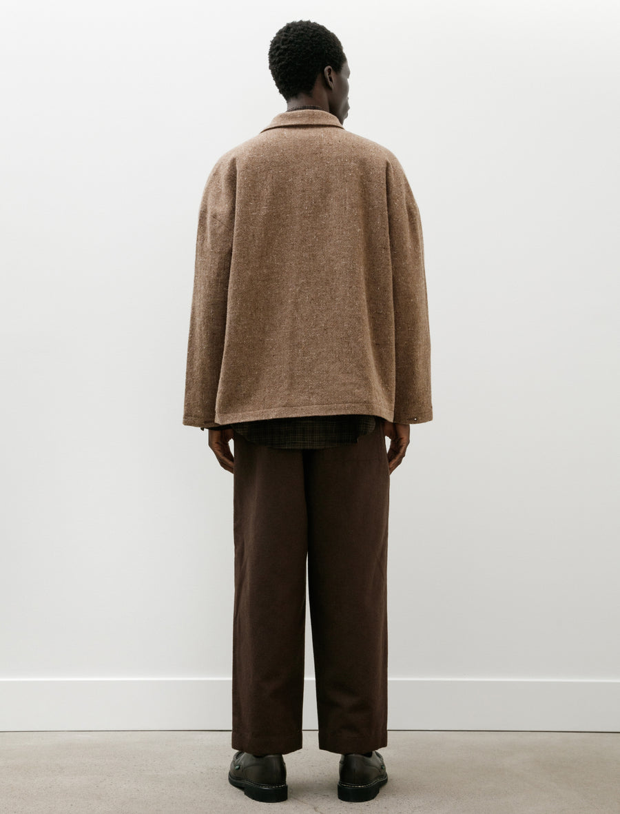 Elastic Pant Brush Wool Cotton Linen Dark Olive - Image 2