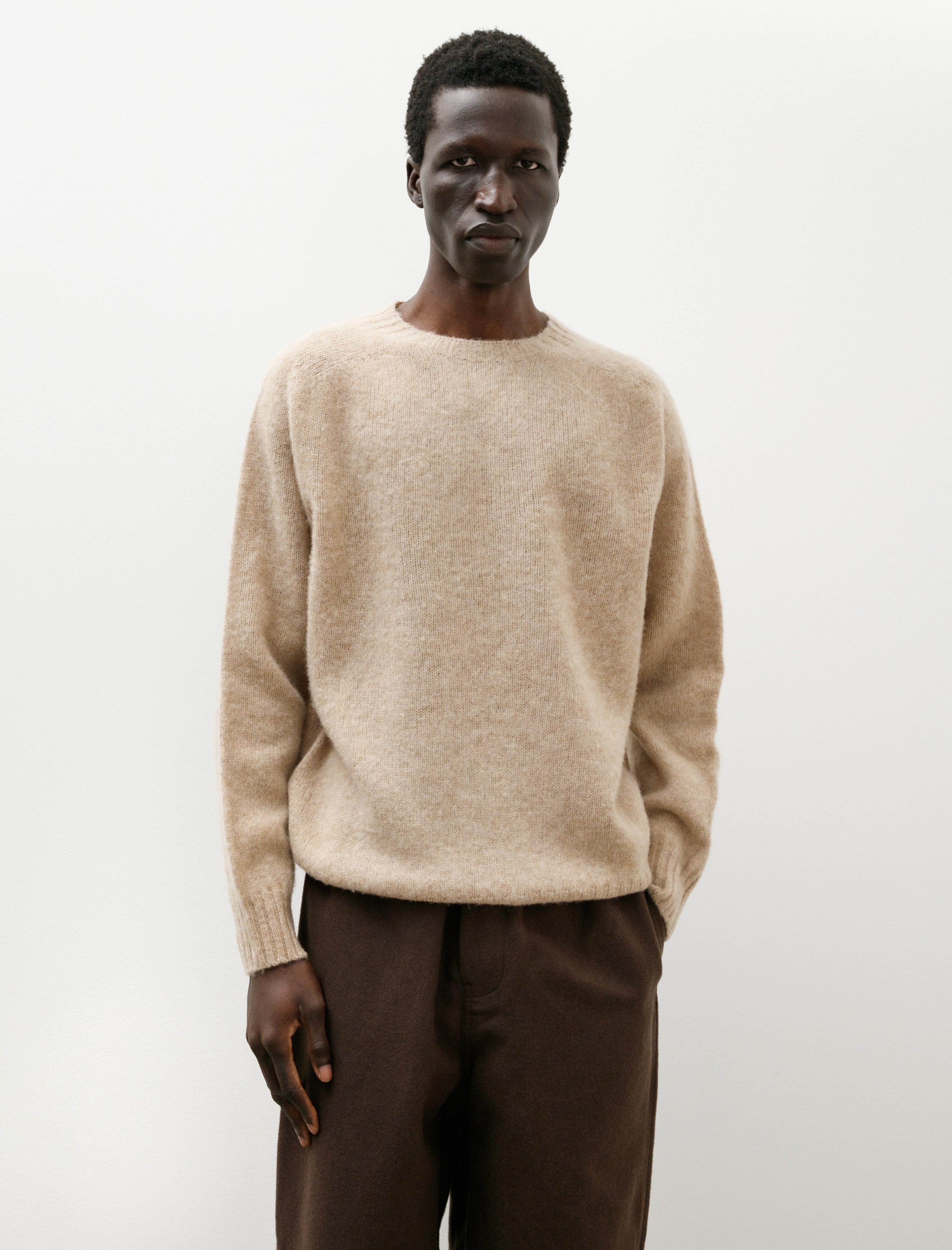 Neighbour Shaggy Pure Wool Sweater Cameo