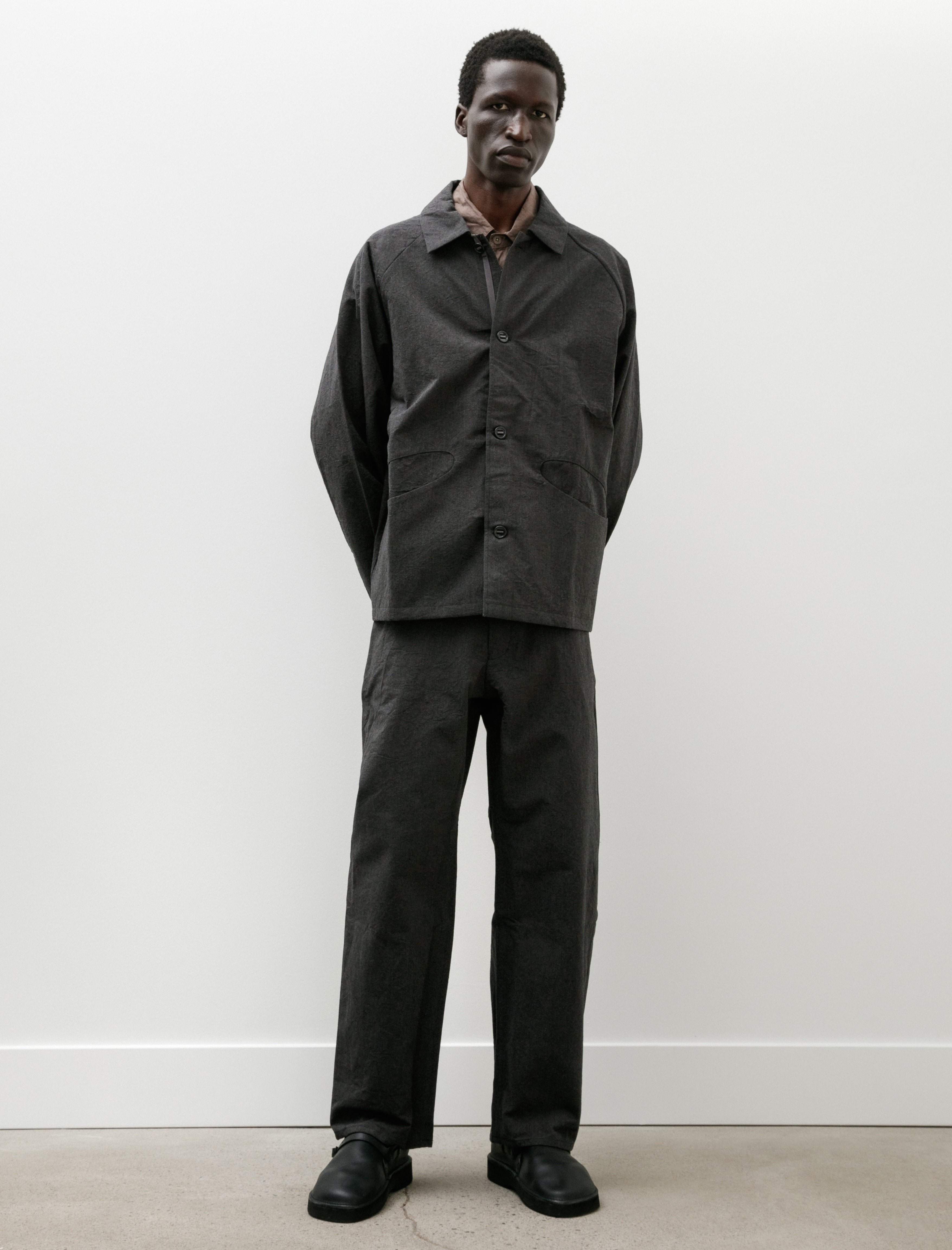 MAN-TLE R19 Pants-4 Wide Pants Granite Wool