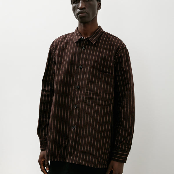 トップス STRIPED REGULAR COLLAR SHIRT S/S TYPE-2 STRIPED OPEN COLLAR SHIRT S/S -TYPE 2- #GRAY [24SS-WMS-OC09