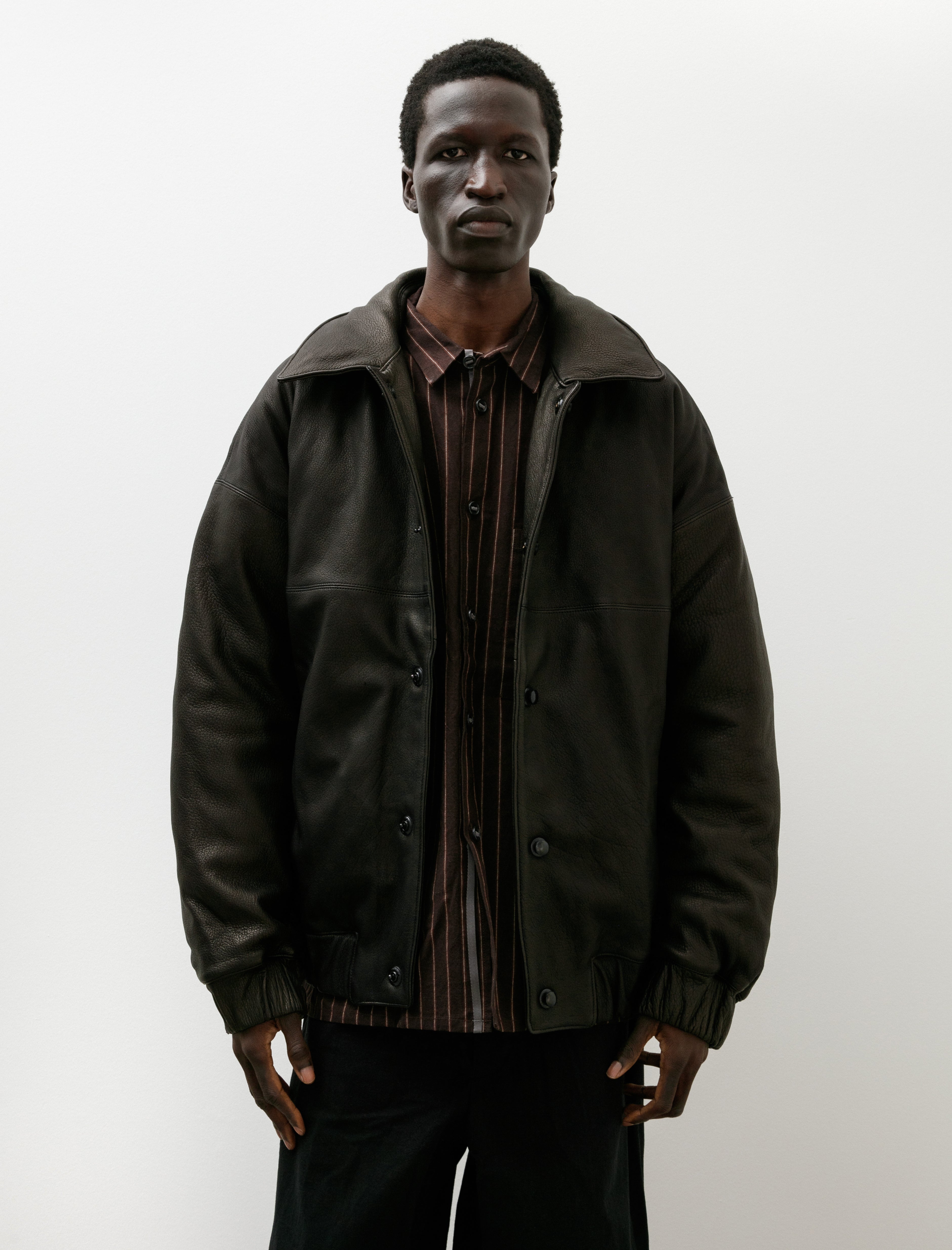 MAN-TLE R19 Down-3 Down Blouson Black Eco Deerskin