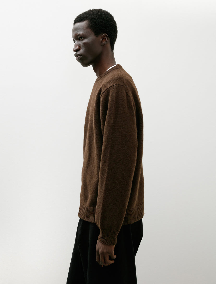 Crewneck Sweater Undyed Yak Wool Natural Brown - Image 3