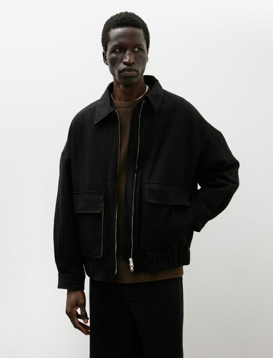 Zip Jacket Two Cotton Kersey Black - Image 4