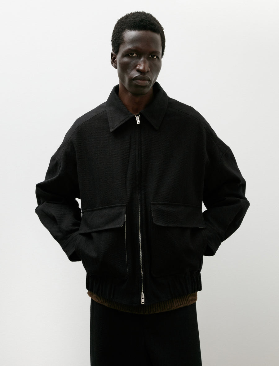 Zip Jacket Two Cotton Kersey Black - Image 1