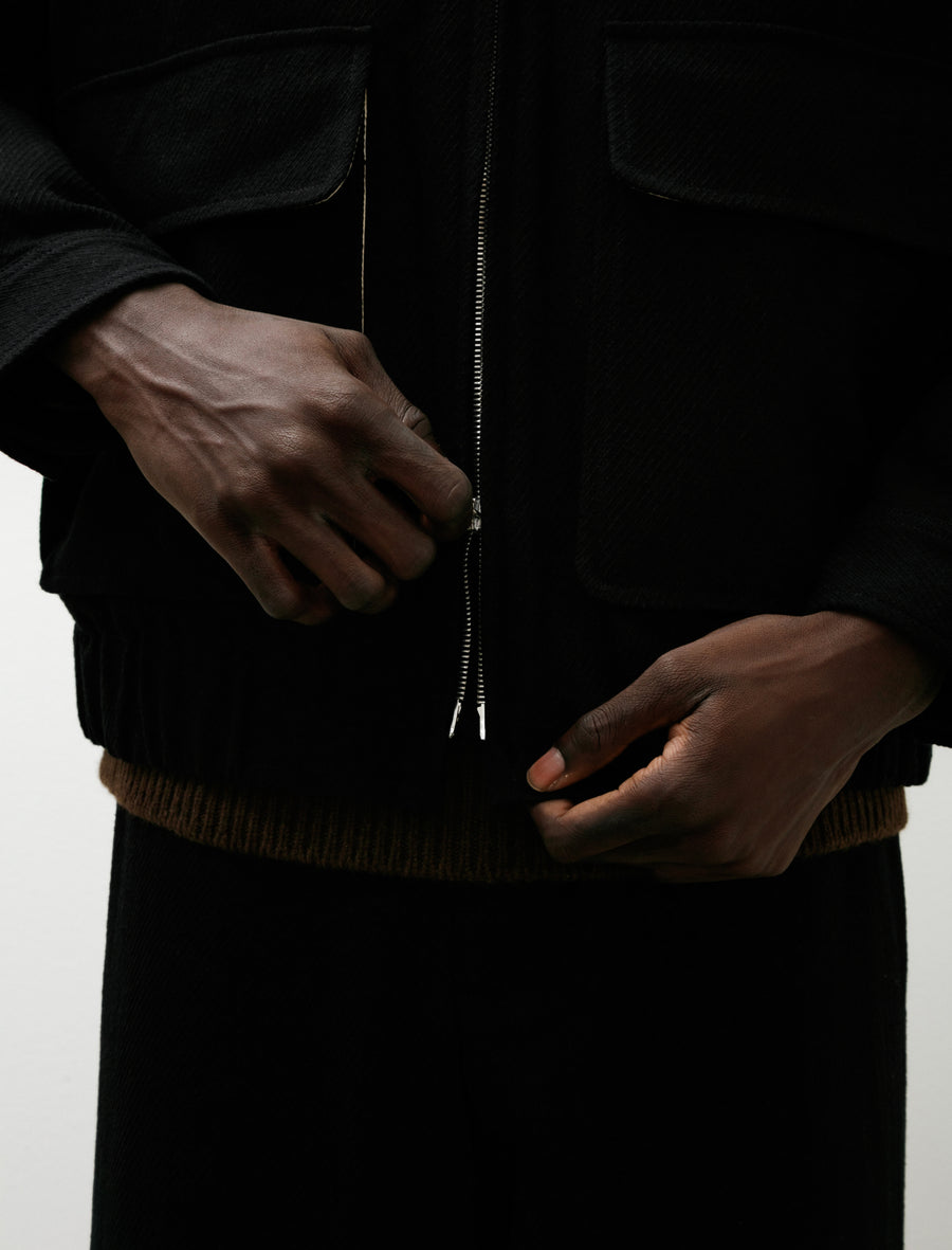 Zip Jacket Two Cotton Kersey Black - Image 5