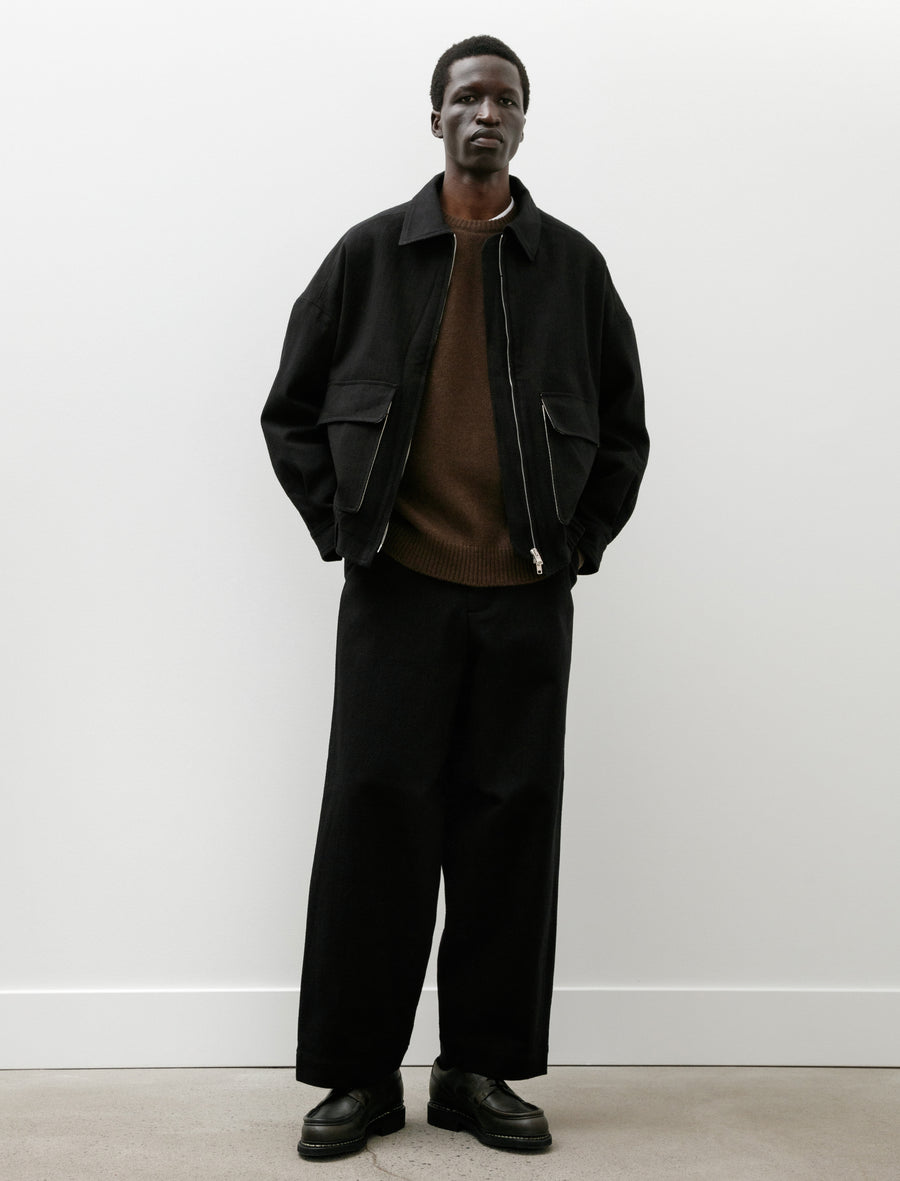 Flat Front Pant Cotton Kersey Black - Image 1