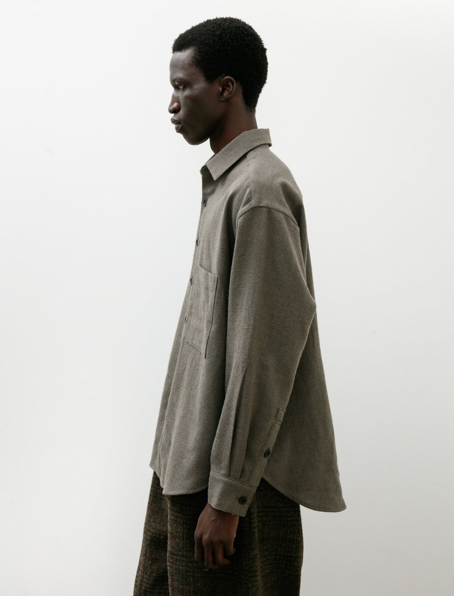 Big Shirt Two Wool Gauze Heather Grey - Image 4