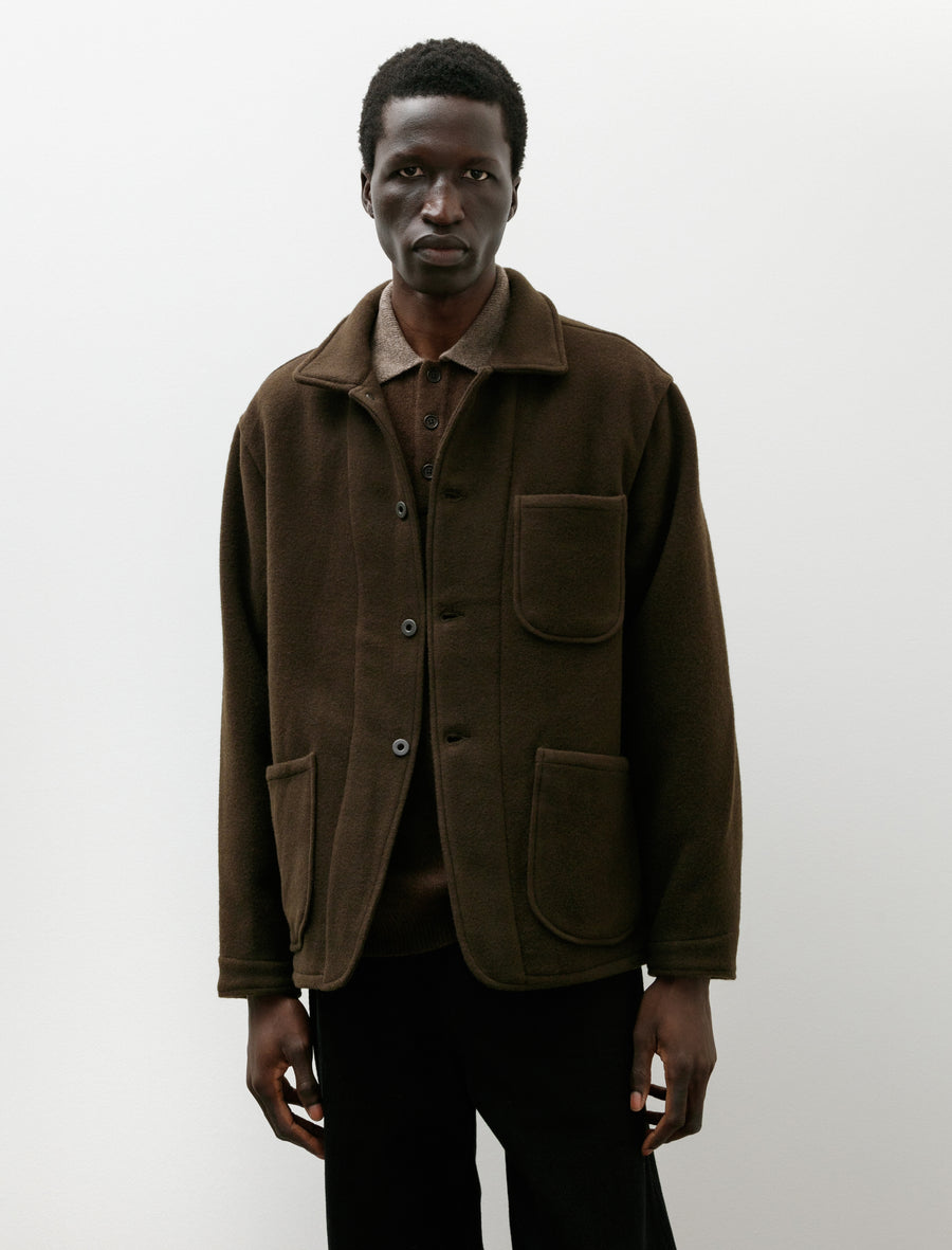 Three Pocket Jacket Wool Cotton Blanket Cloth Dark Olive - Image 4