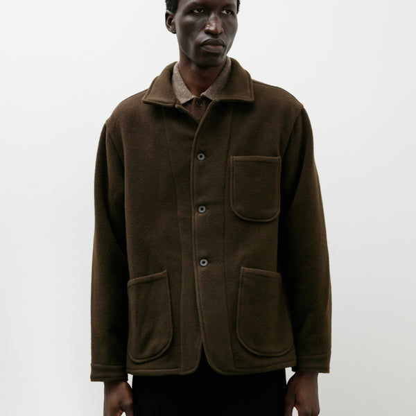 Evan Kinori Three Pocket Jacket Wool Cotton Blanket Cloth Dark