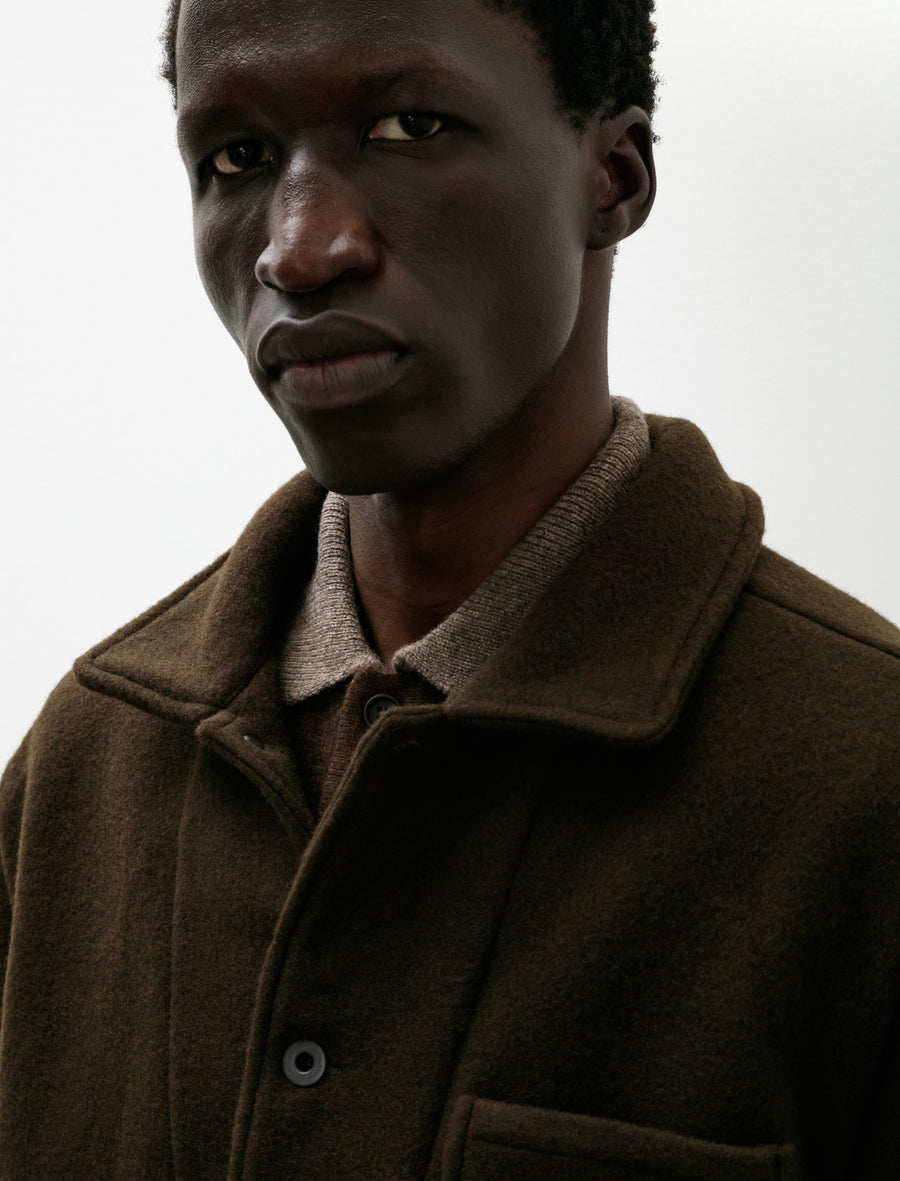 Three Pocket Jacket Wool Cotton Blanket Cloth Dark Olive - Image 5