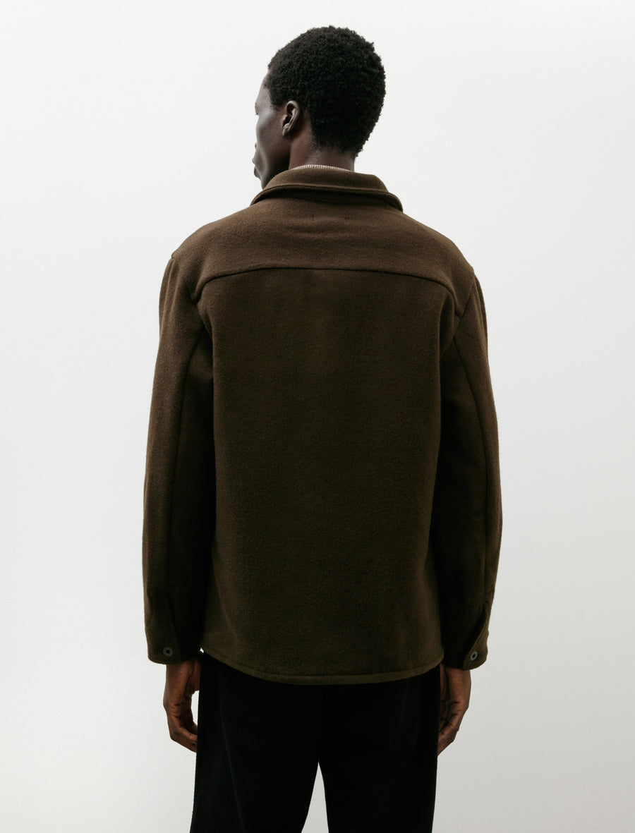 Three Pocket Jacket Wool Cotton Blanket Cloth Dark Olive - Image 2