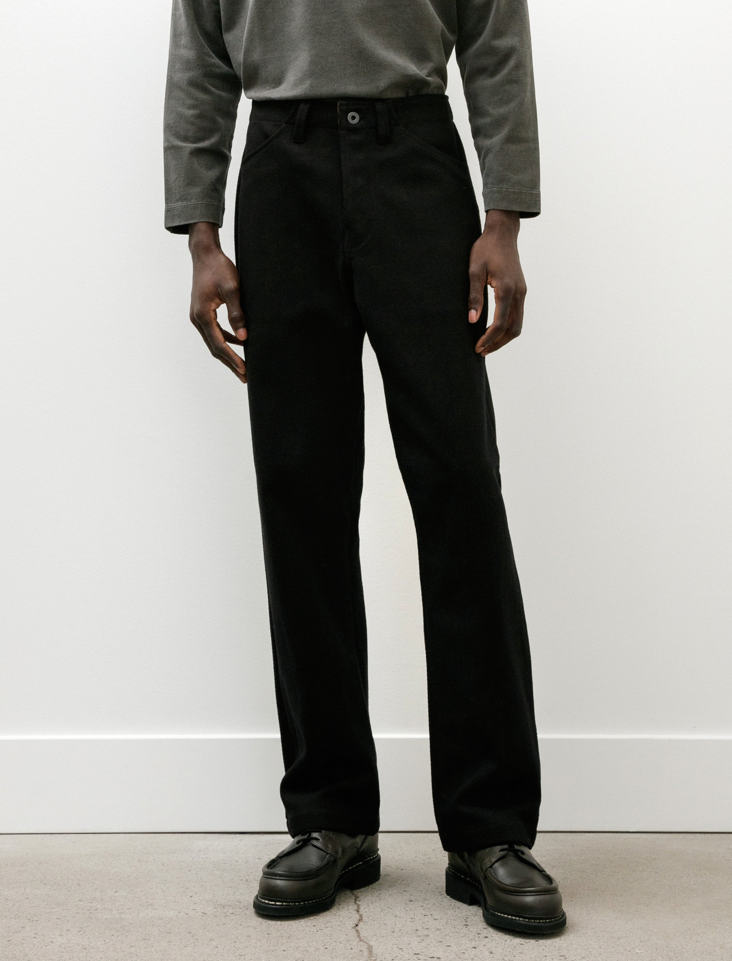 Evan Kinori Four Pocket Pant Cotton Kersey Black