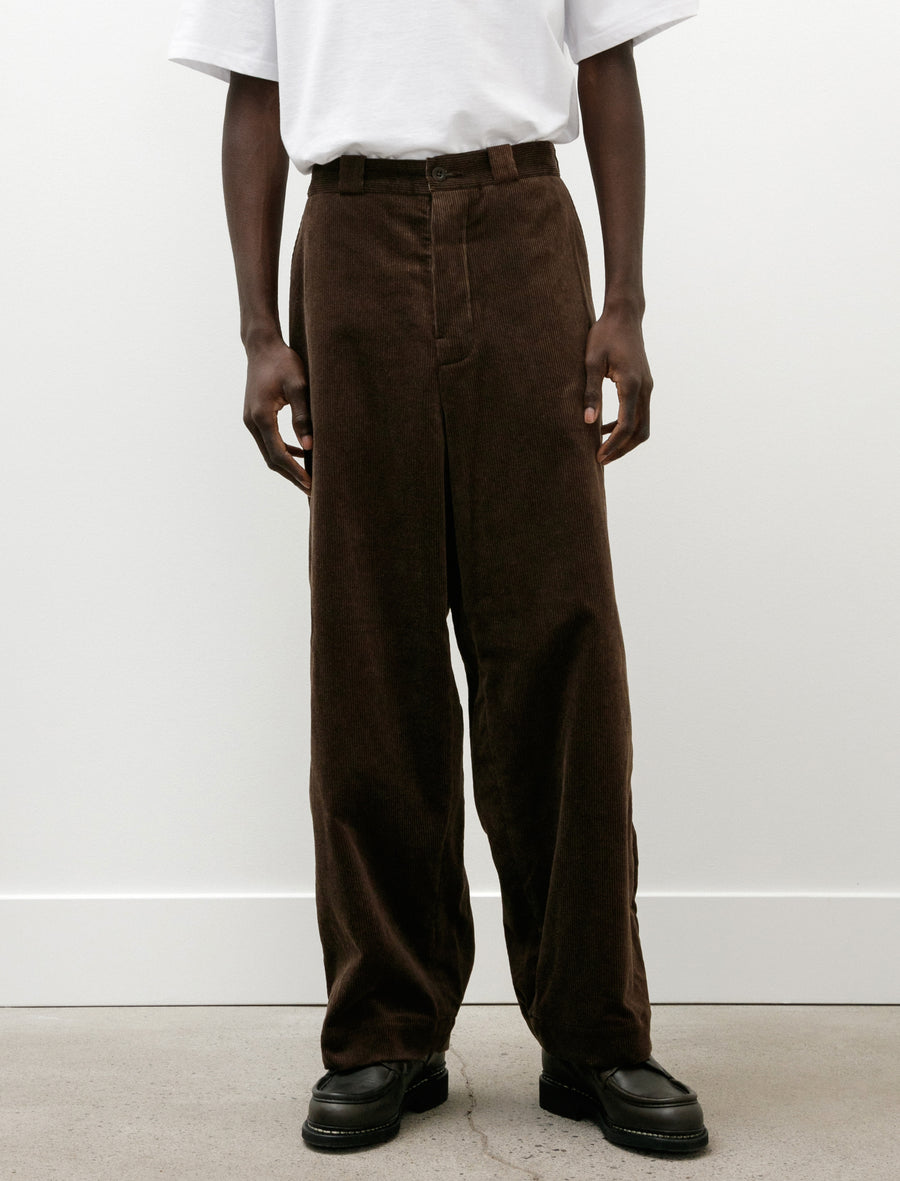 Flat Front Pant Sumi Ink Corduroy Brown - Image 4