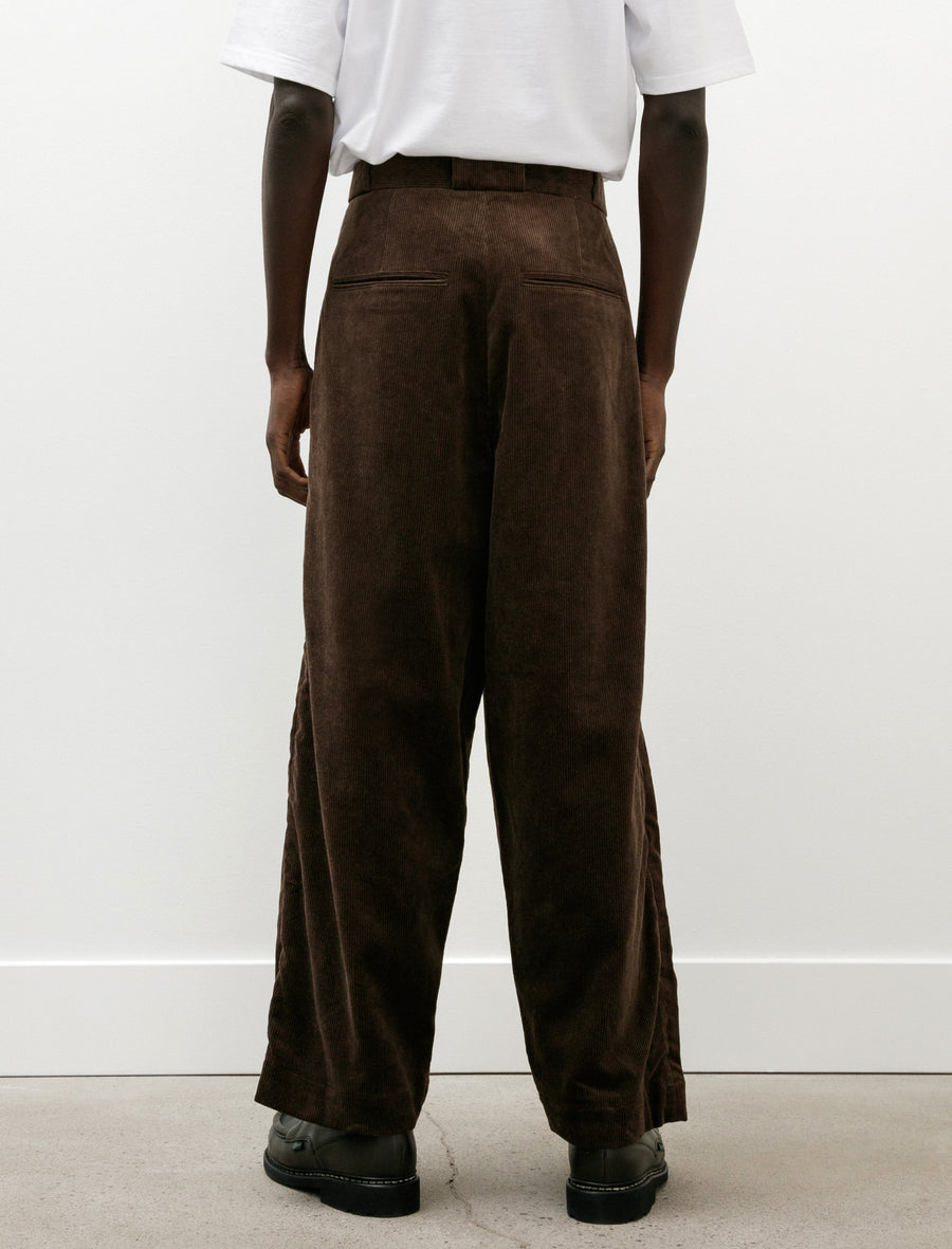 Flat Front Pant Sumi Ink Corduroy Brown - Image 5