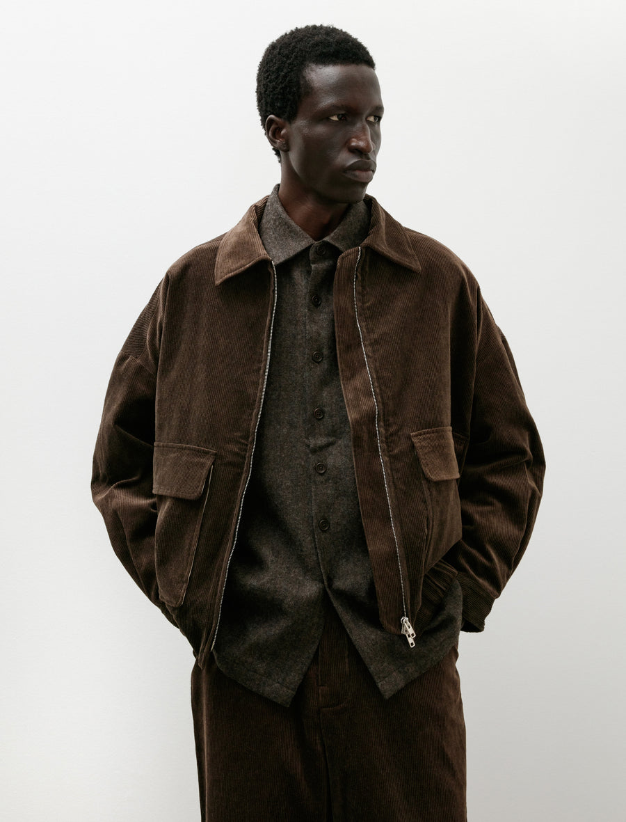Zip Jacket Two Sumi Ink Corduroy Brown - Image 1