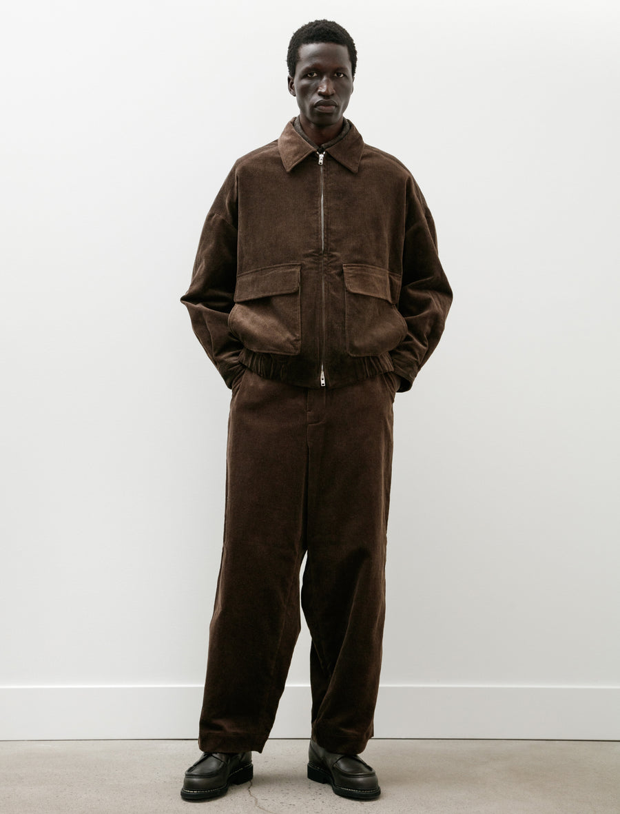 Flat Front Pant Sumi Ink Corduroy Brown - Image 1