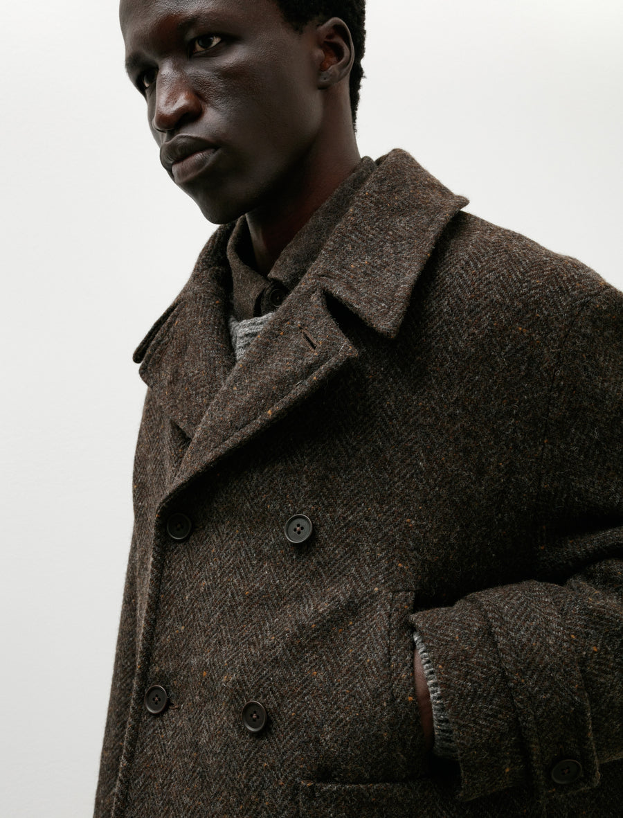 Peacoat Wool Herringbone Brown/Charcoal - Image 6