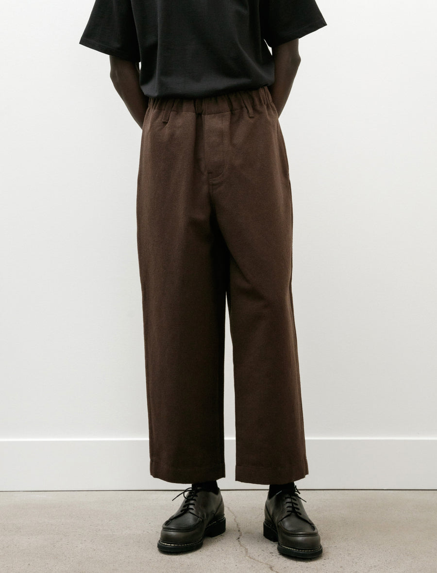 Elastic Pant Brush Wool Cotton Linen Dark Olive - Image 4