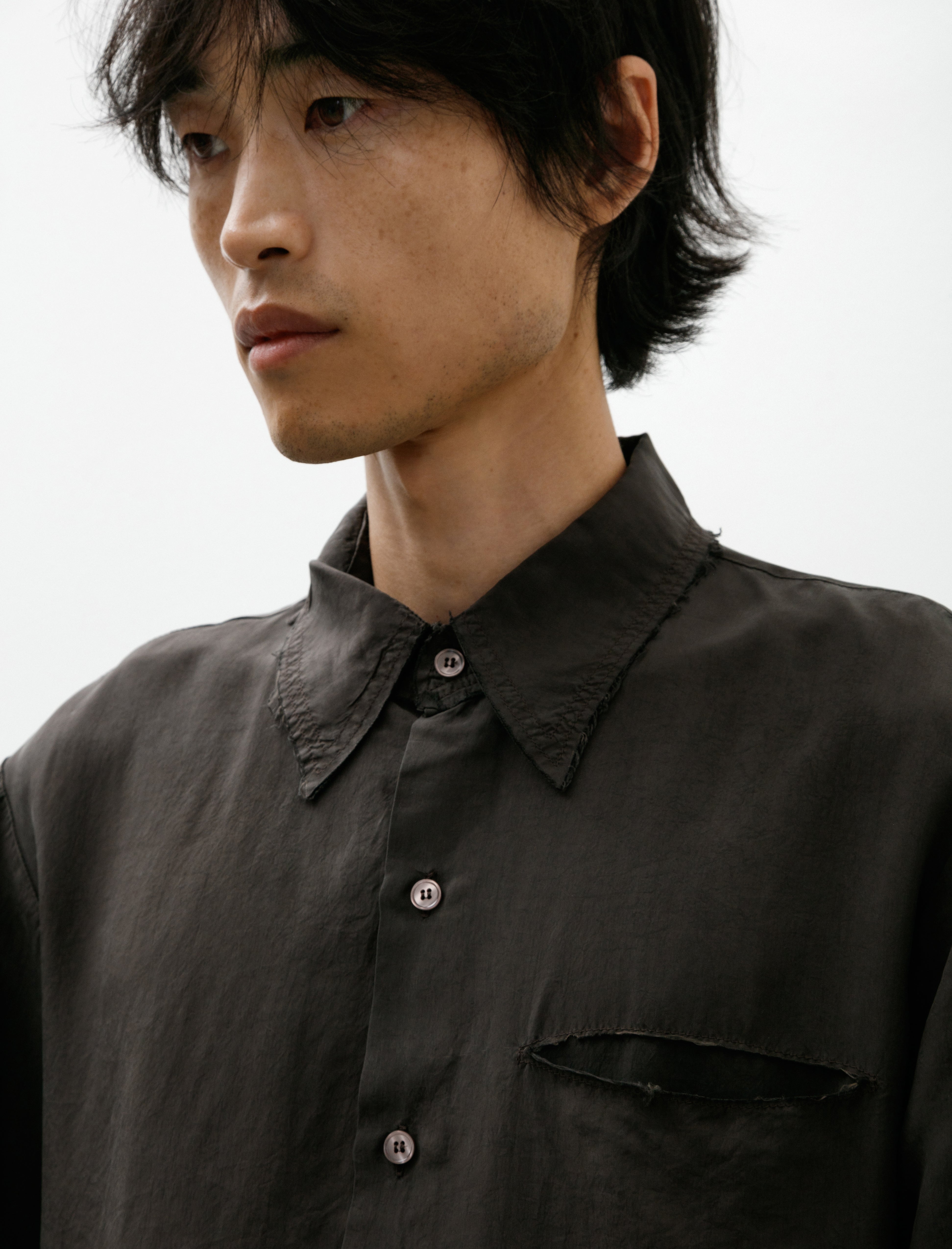 Gabriela Coll Garments No. 157 Double Cupro Pocket Shirt Brown