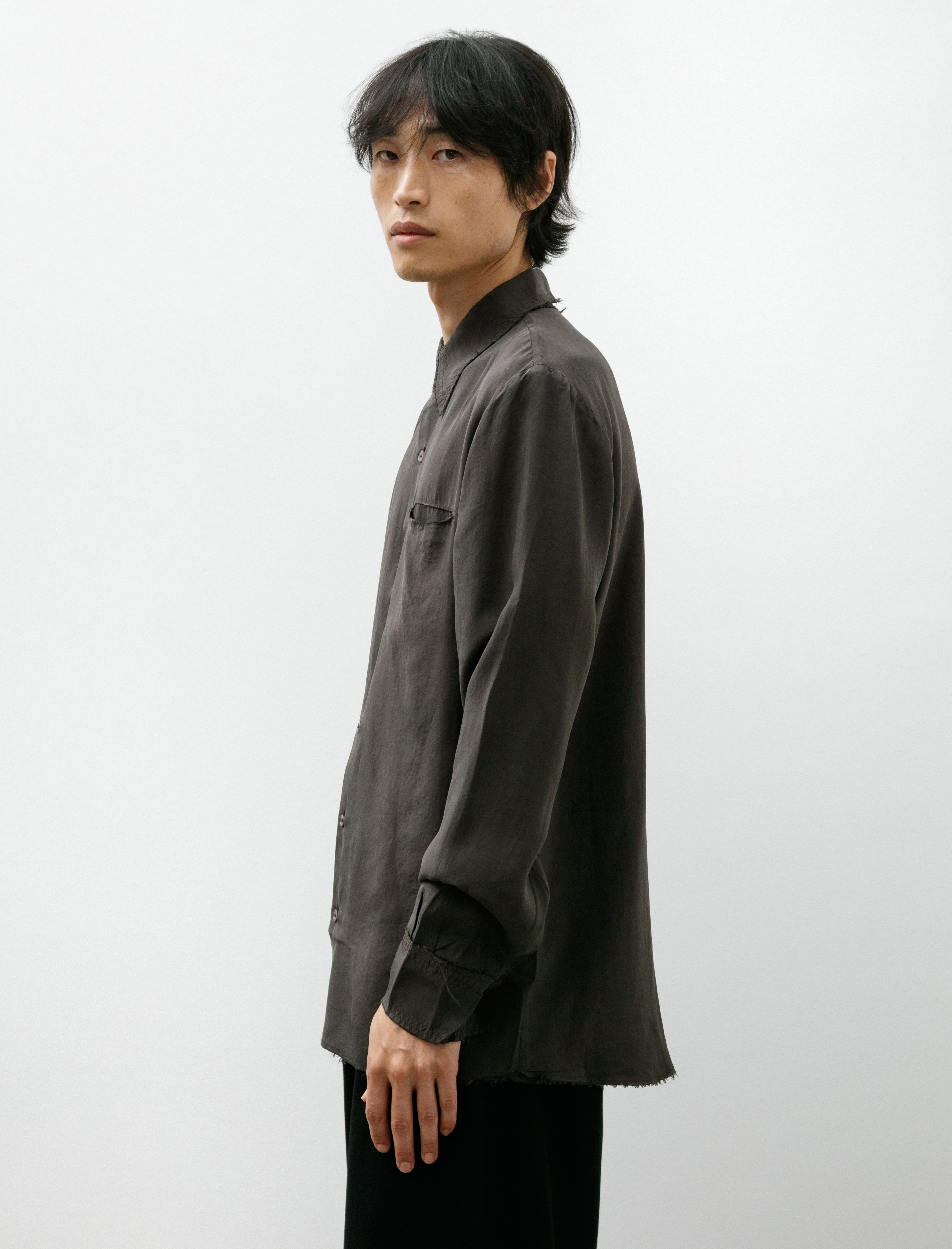 Gabriela Coll Garments No. 157 Double Cupro Pocket Shirt Brown