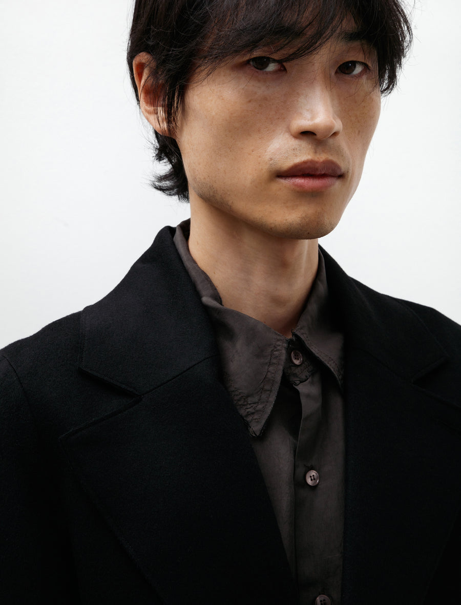 No. 173 Heavy Wool Two Button Jacket Black - Image 4