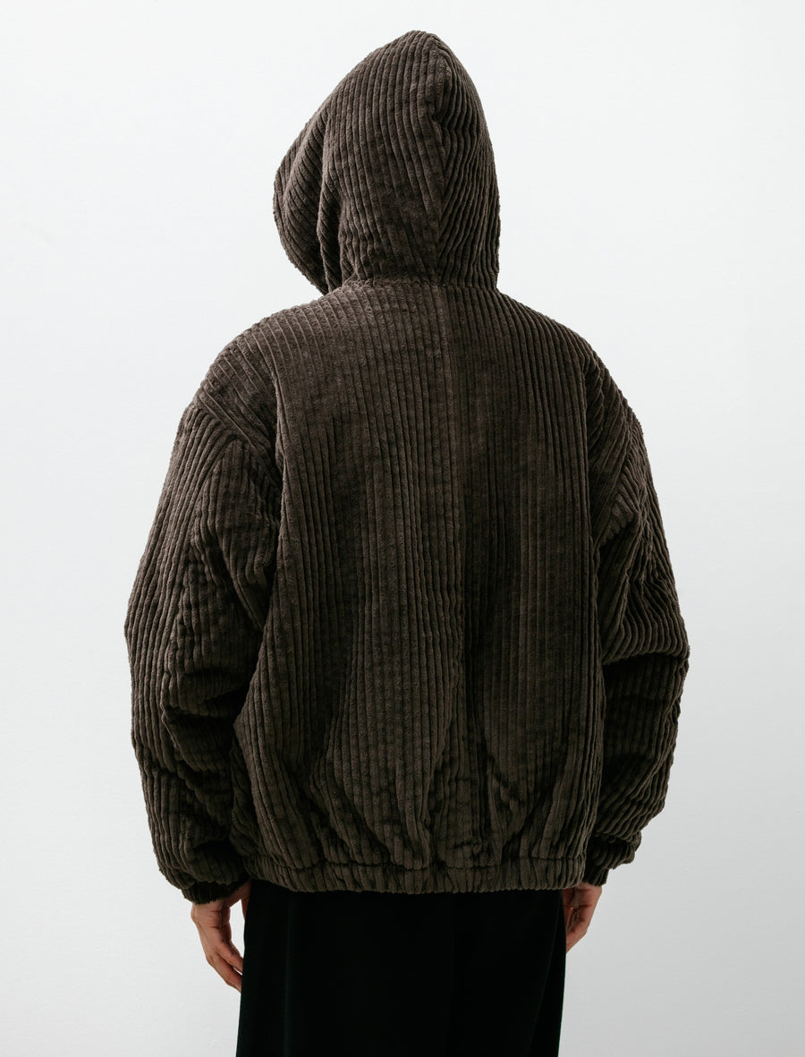 No. 216 Corduroy Puffer Zipper Jacket Brown - Image 2