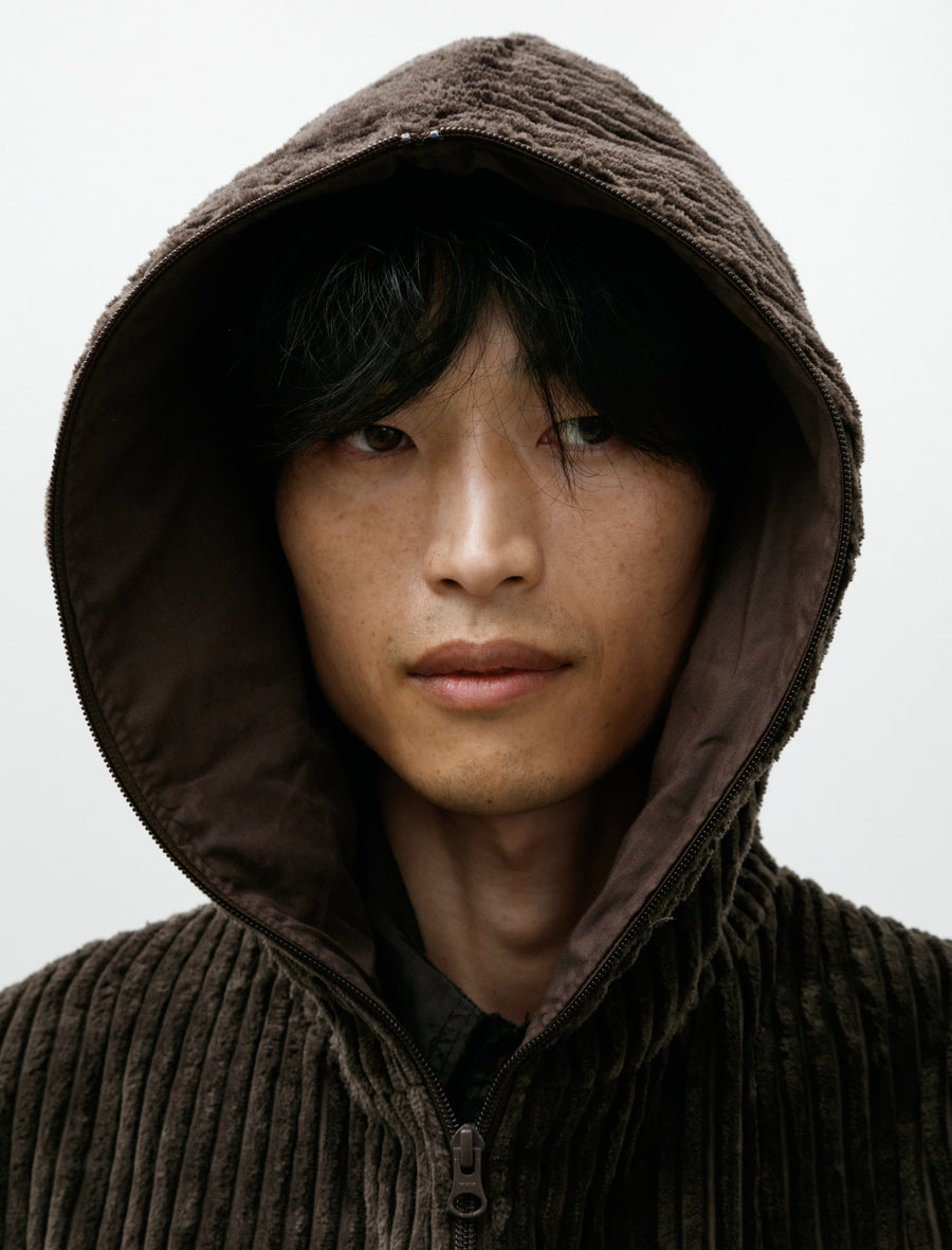 No. 216 Corduroy Puffer Zipper Jacket Brown - Image 6