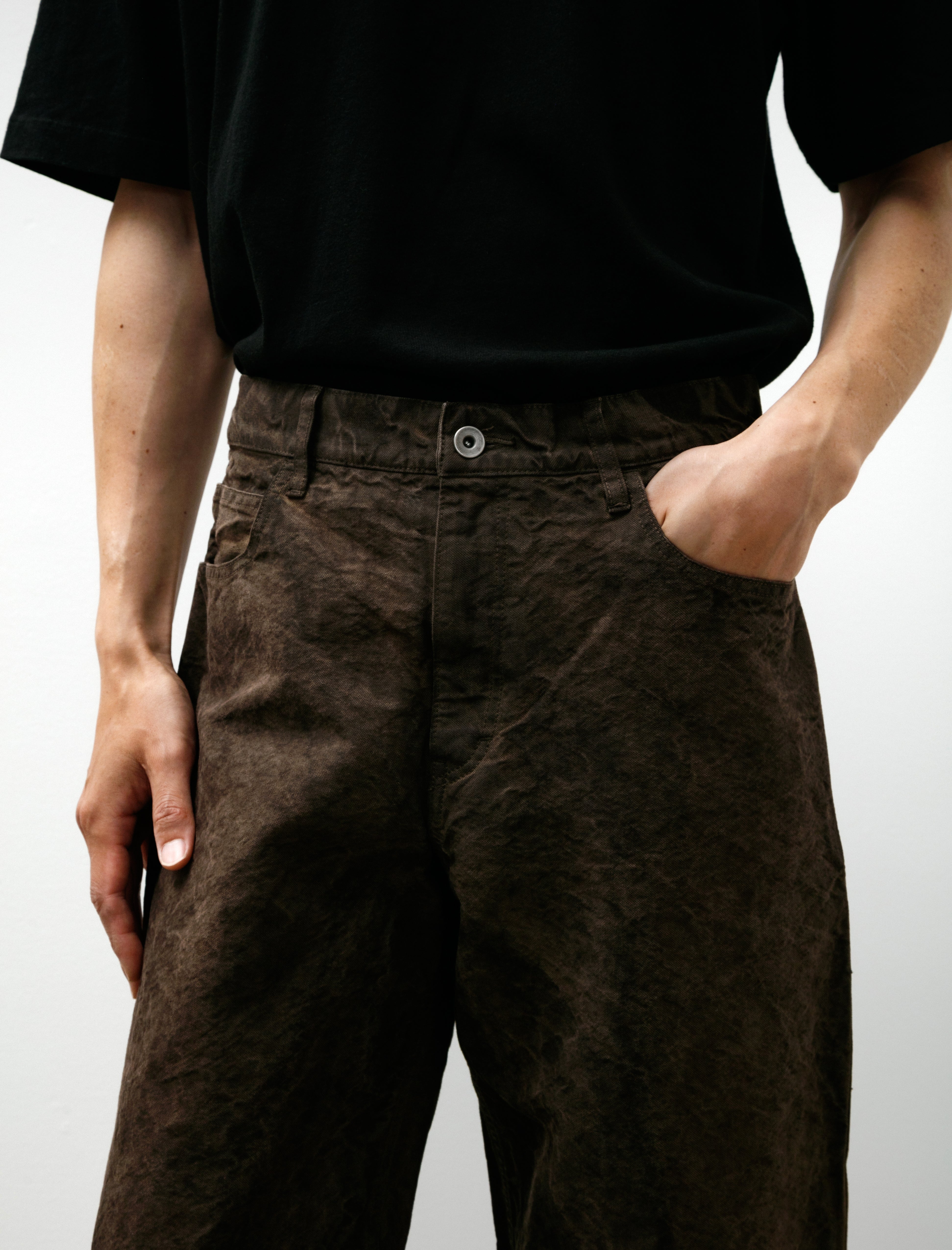 James Coward 5PKT Jean Persimmon Garment Dyed Cotton Washi Duck