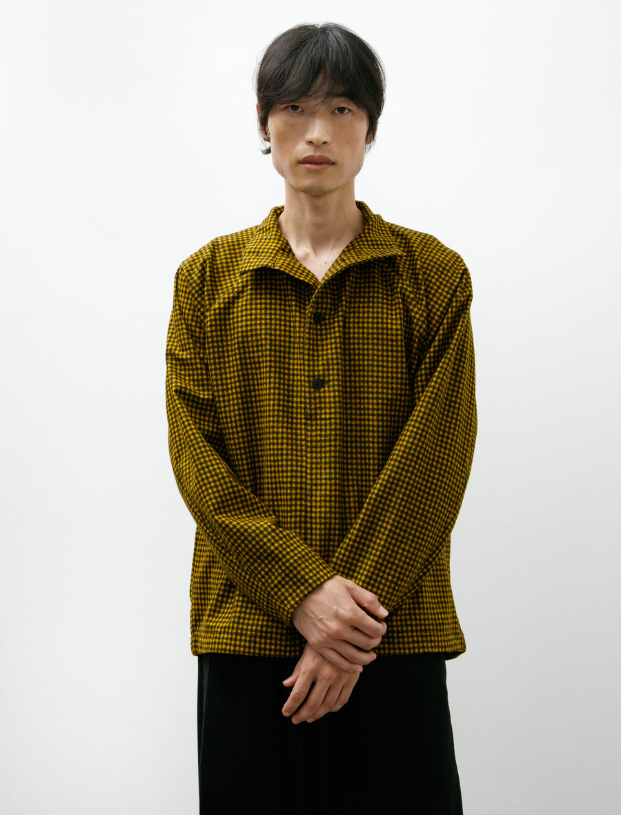 Hütten Shirt Black Yellow Checked Fine Loden - Image 2