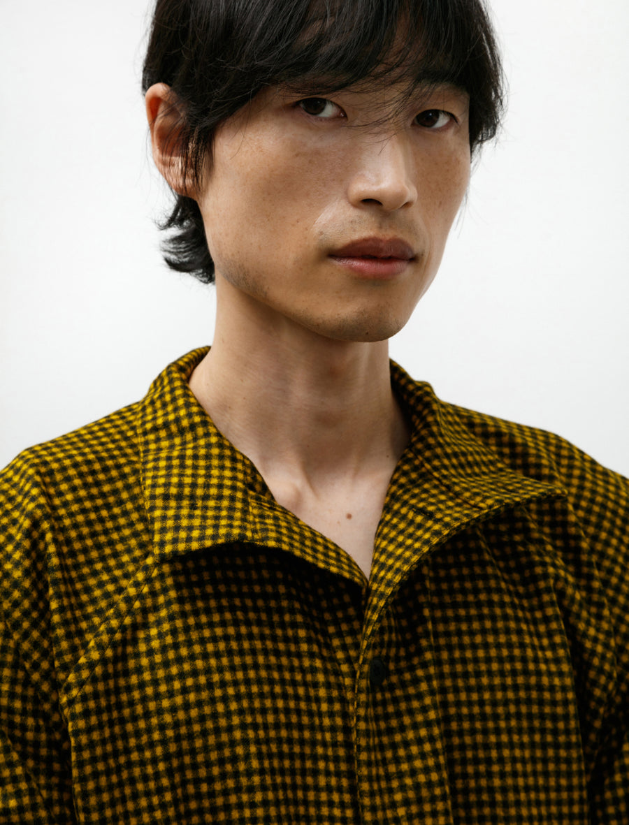 Hütten Shirt Black Yellow Checked Fine Loden - Image 9