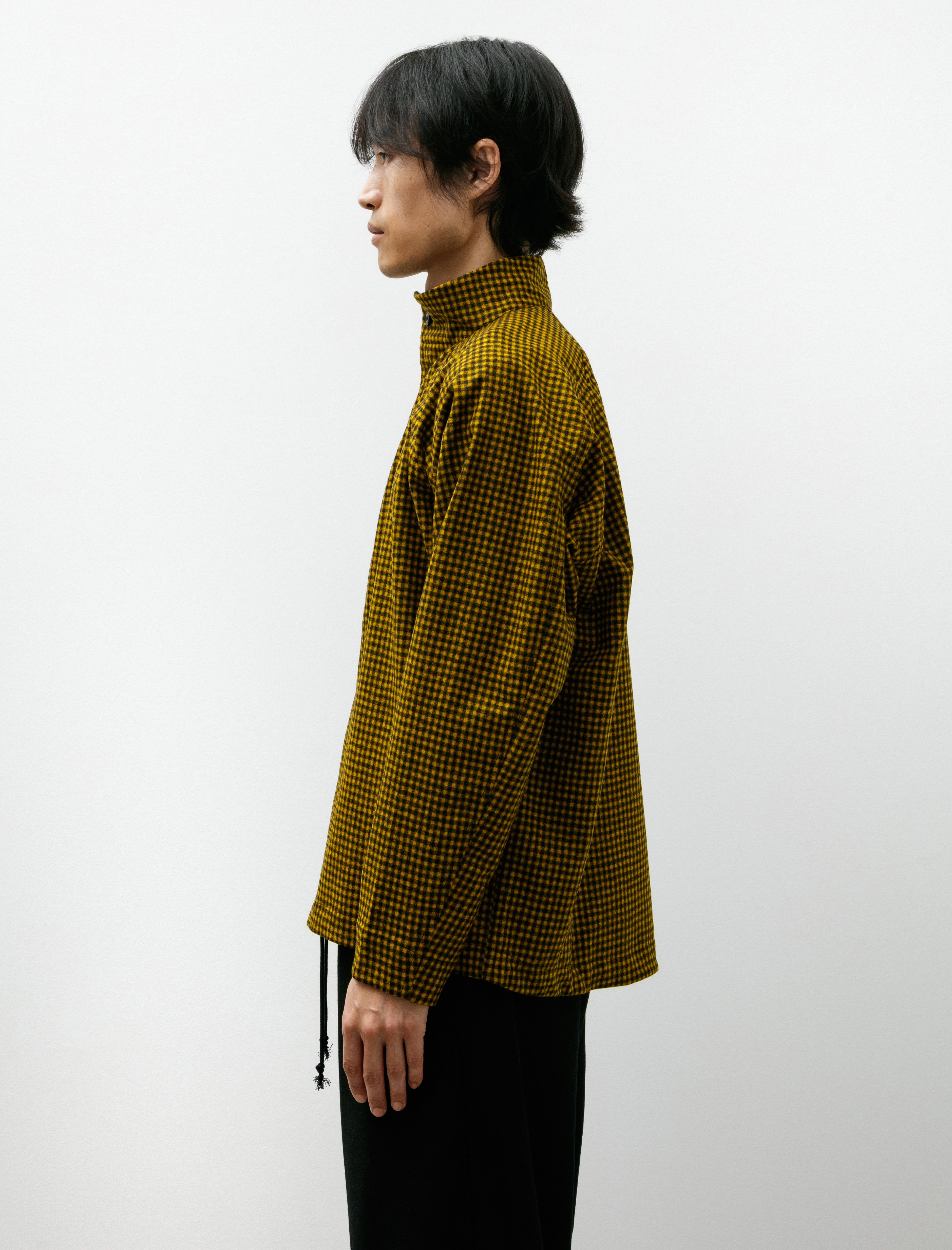 Unkruid Hütten Shirt Black Yellow Checked Fine Loden