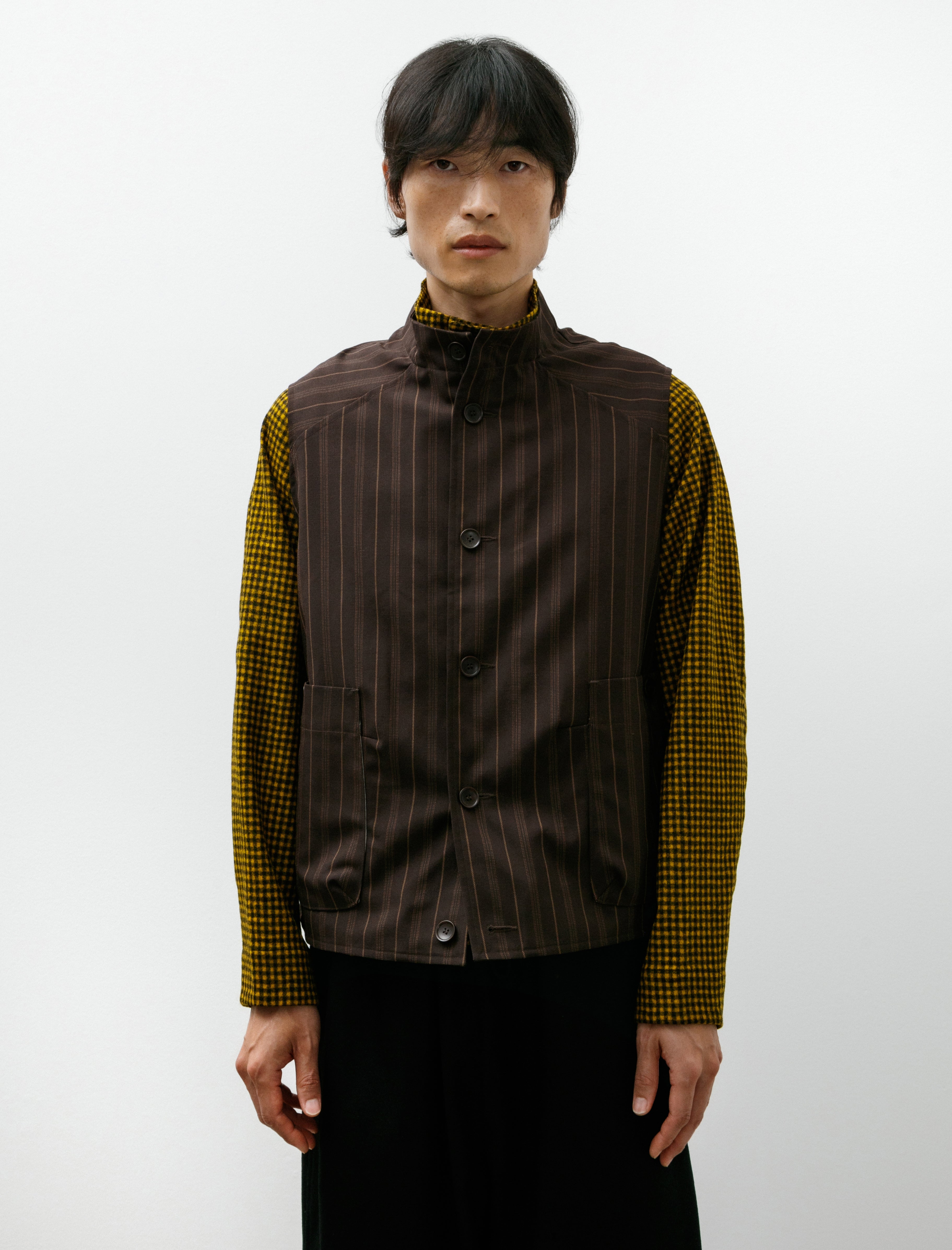 Unkruid New From Home Brown Striped Worsted Suiting