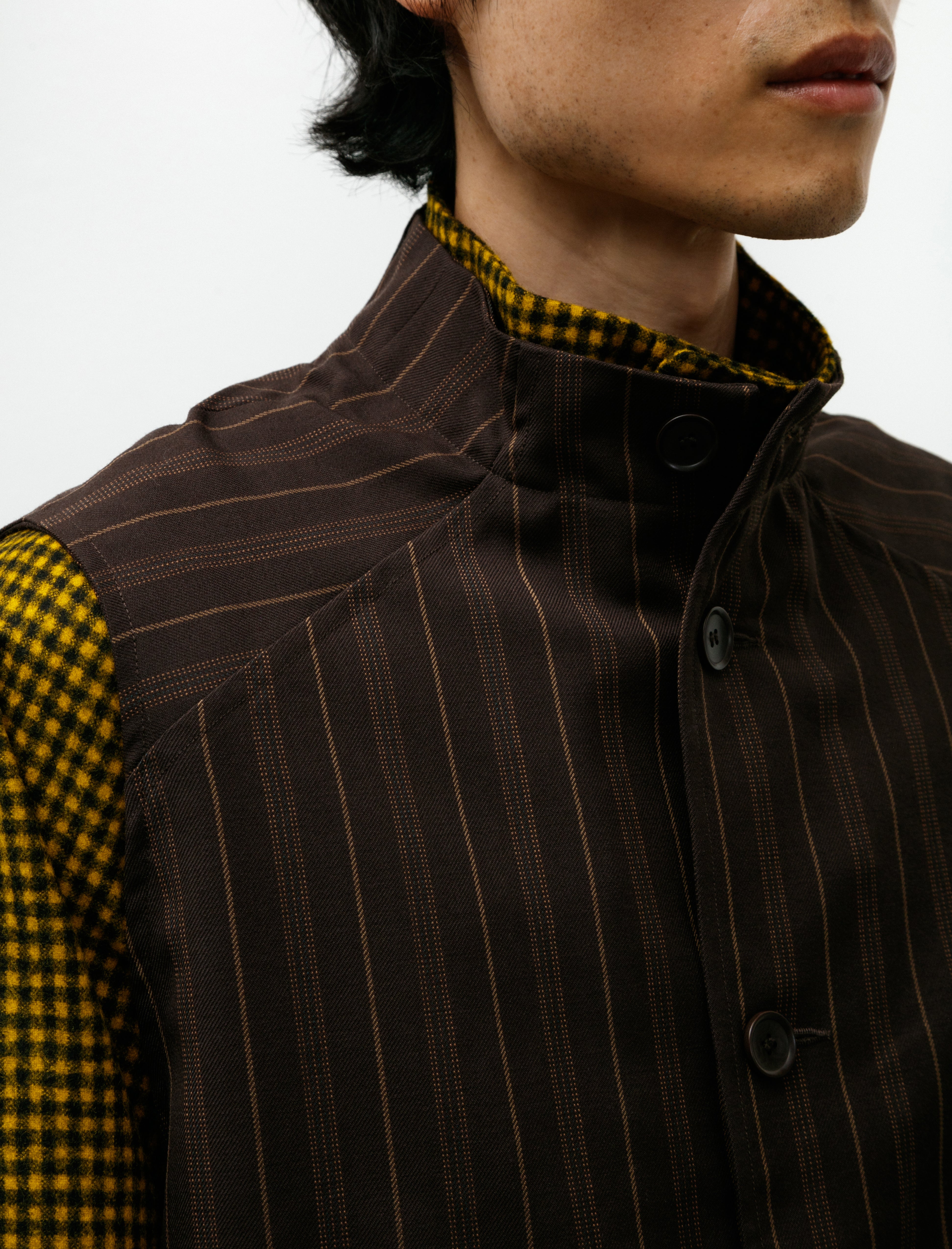 Unkruid New From Home Brown Striped Worsted Suiting