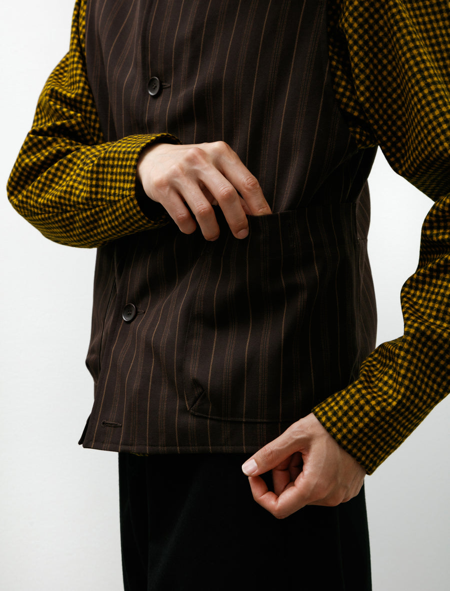 News From Home Brown Striped Worsted Suiting - Image 5
