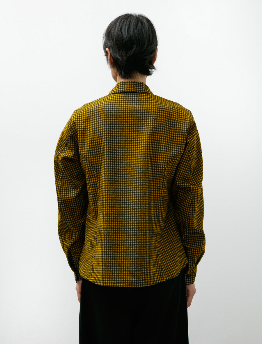 Corset Shirt Black Yellow Checked Fine Loden - Image 2